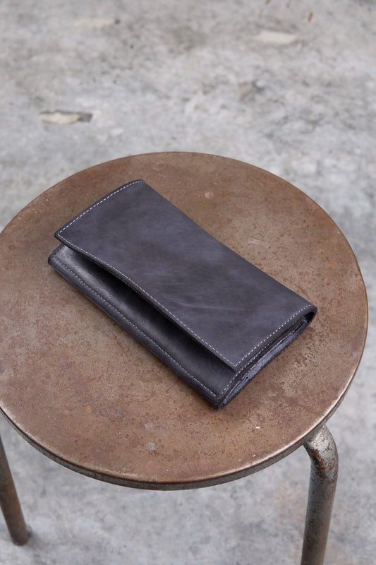 HORSE WHITE LEATHER + COW LEATHER WALLET LONG