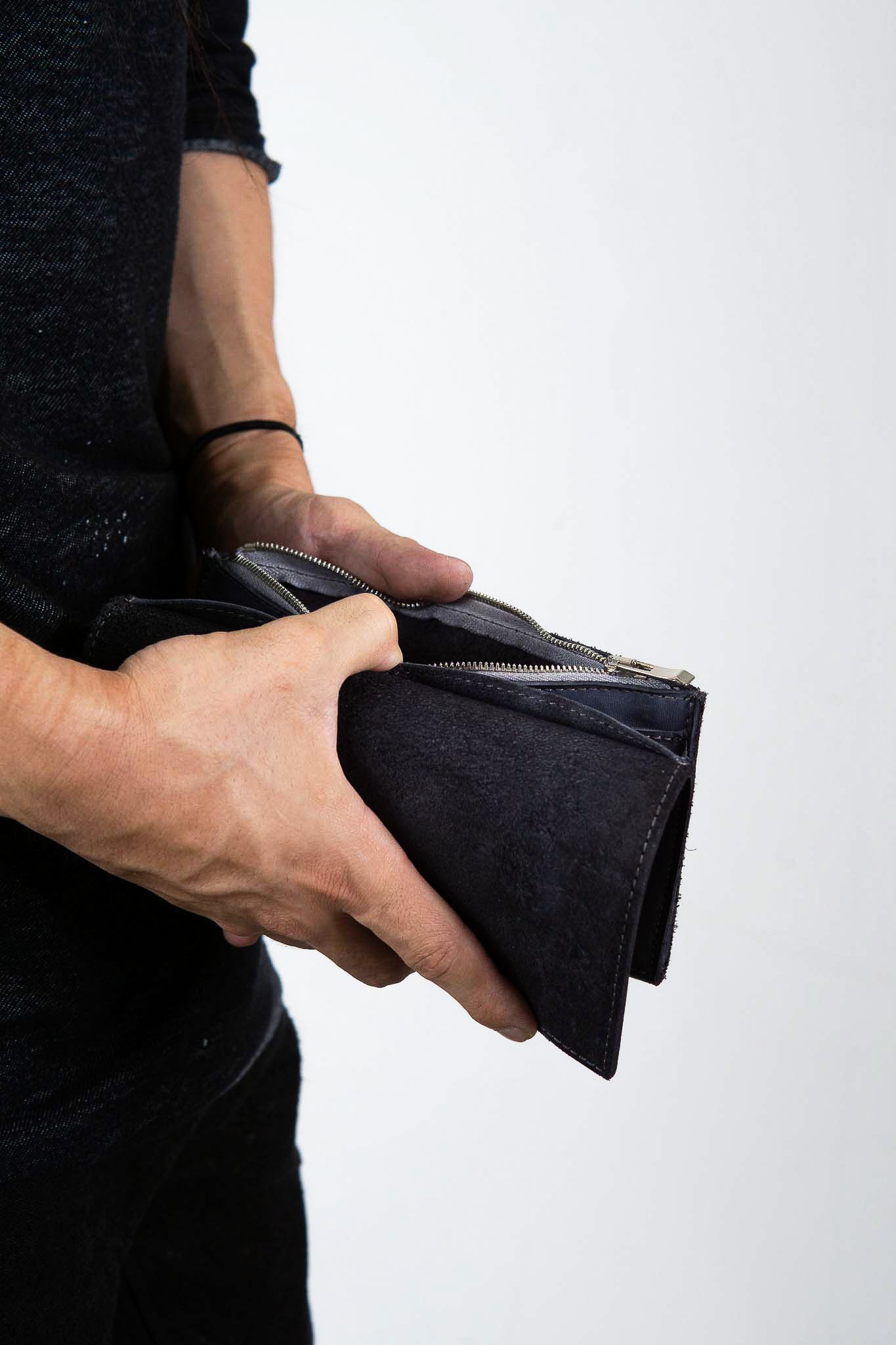 HORSE WHITE LEATHER + COW LEATHER WALLET LONG