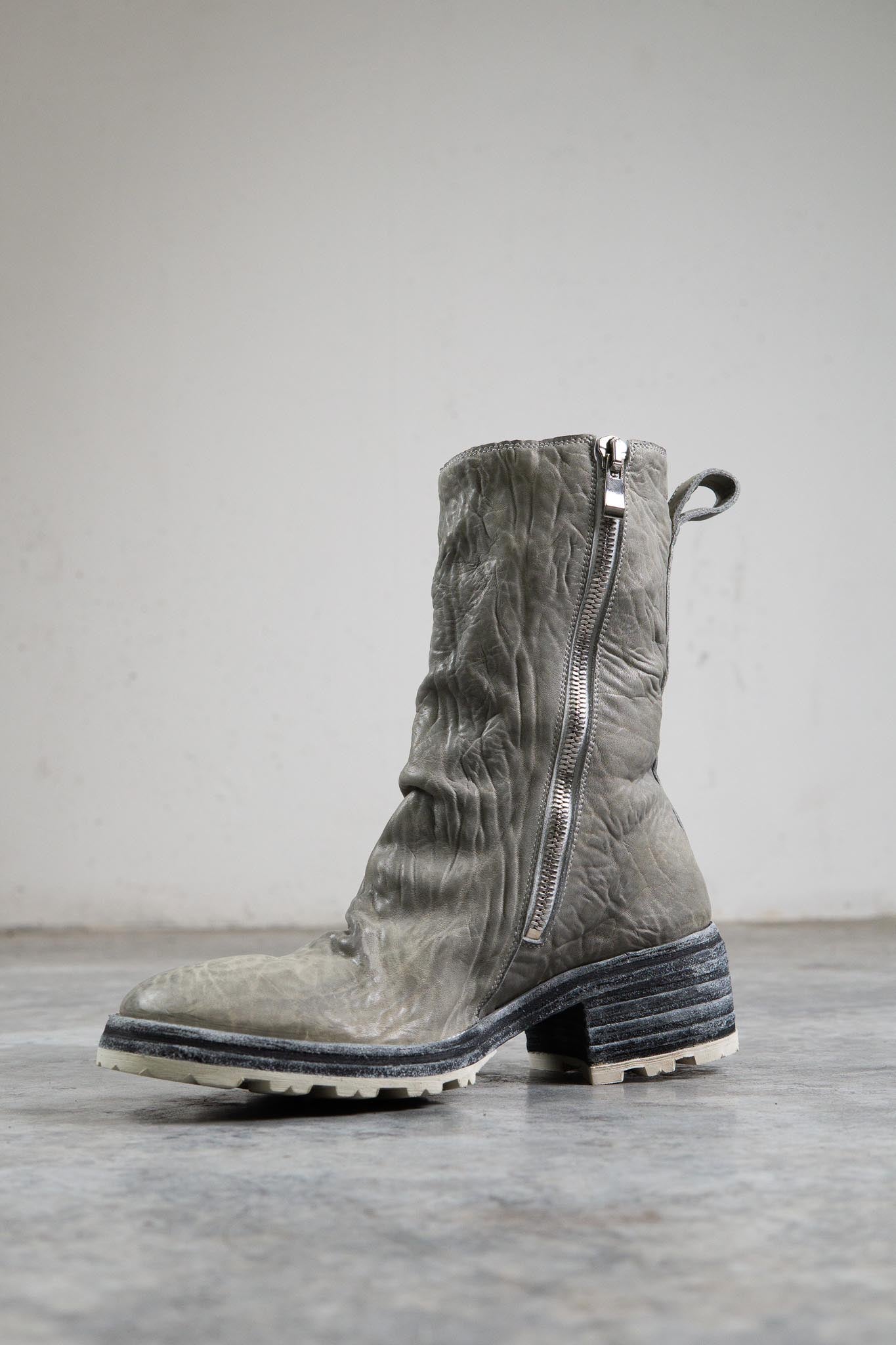 HORSE WHTE RG LEATHER SZ-1L SIDE ZIP LONG LINED #2LEATHER SOLES+VIBRAM  PIECE DYED