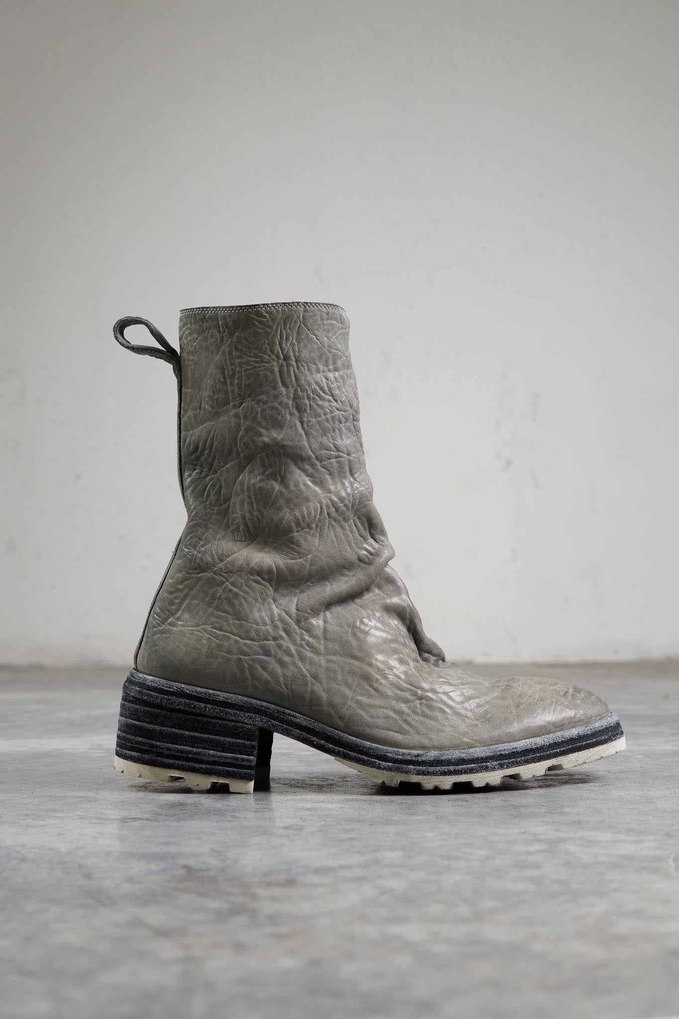 HORSE WHTE RG LEATHER SZ-1L SIDE ZIP LONG LINED #2LEATHER SOLES+VIBRAM  PIECE DYED