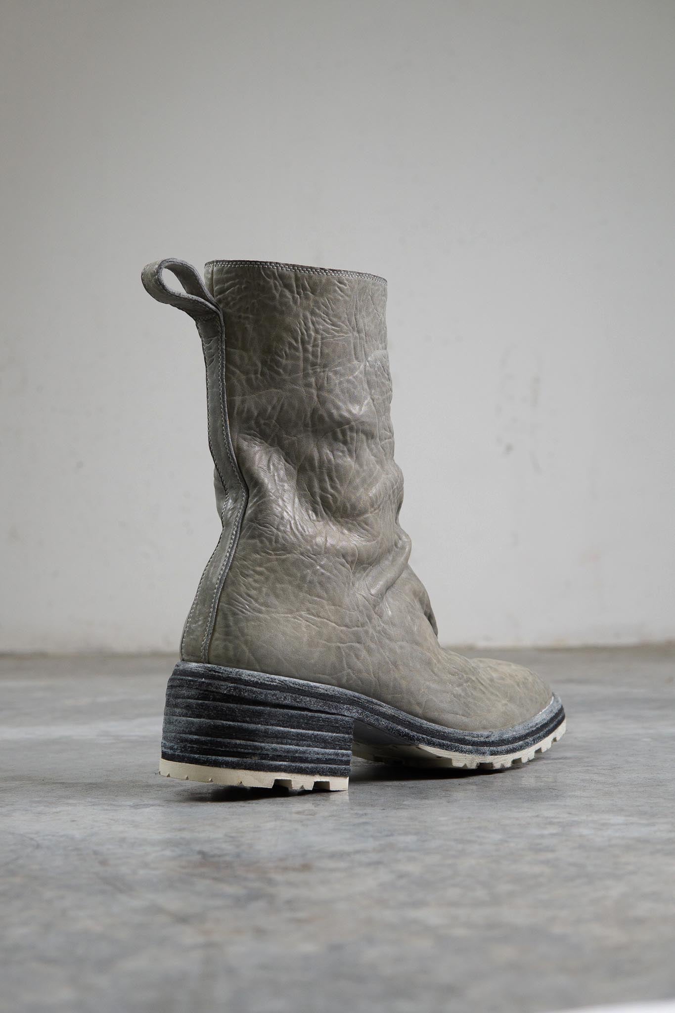 HORSE WHTE RG LEATHER SZ-1L SIDE ZIP LONG LINED #2LEATHER SOLES+VIBRAM  PIECE DYED