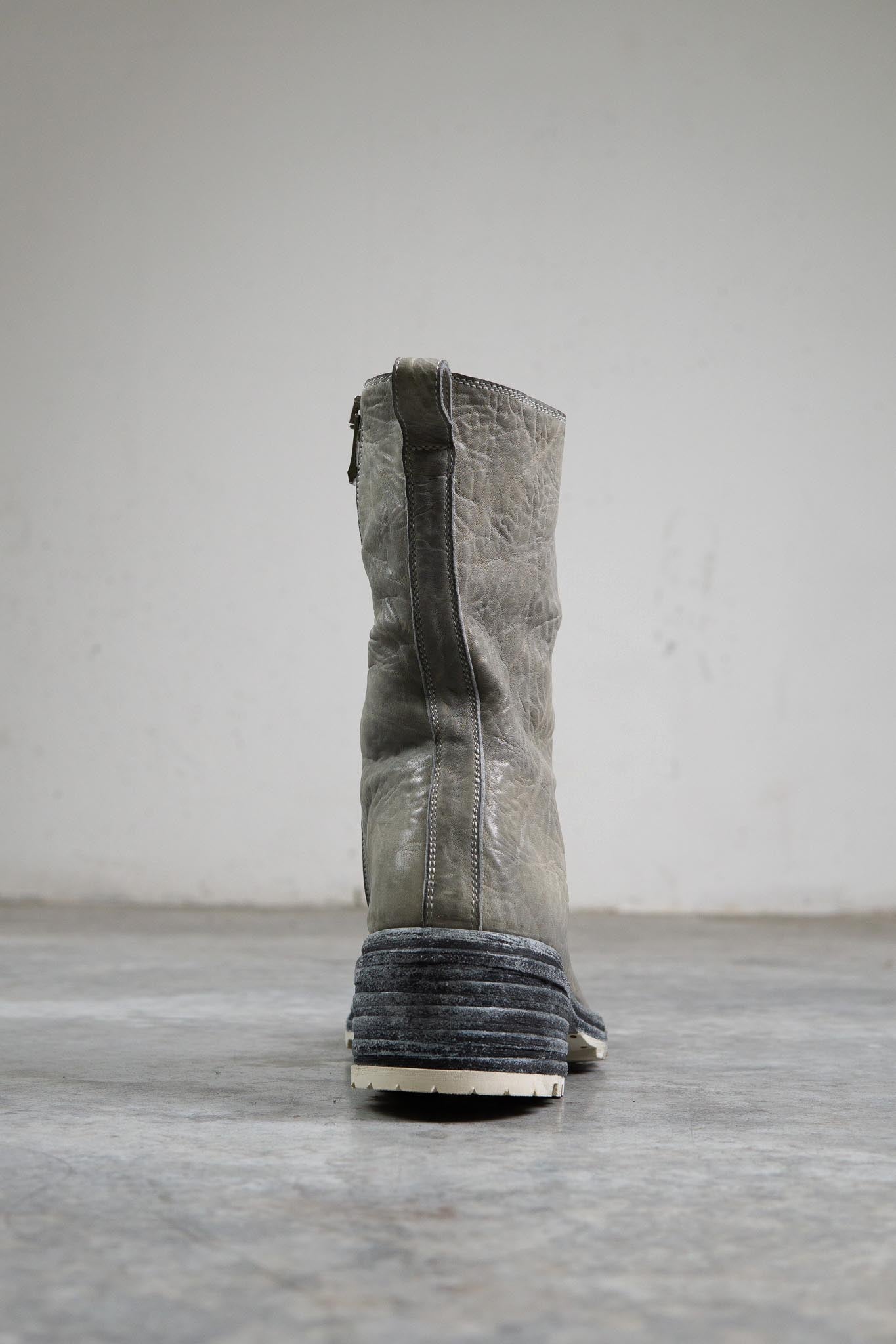 HORSE WHTE RG LEATHER SZ-1L SIDE ZIP LONG LINED #2LEATHER SOLES+VIBRAM  PIECE DYED