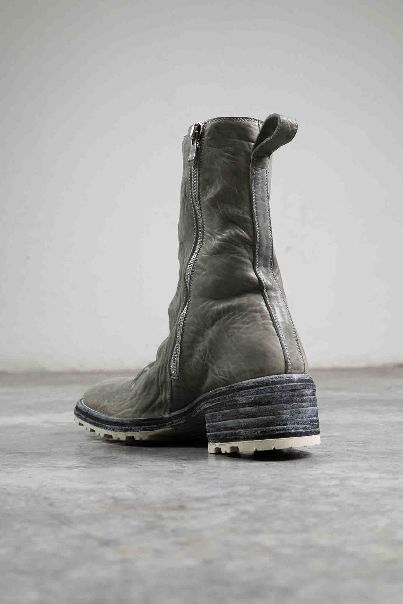 HORSE WHTE RG LEATHER SZ-1L SIDE ZIP LONG LINED #2LEATHER SOLES+VIBRAM  PIECE DYED