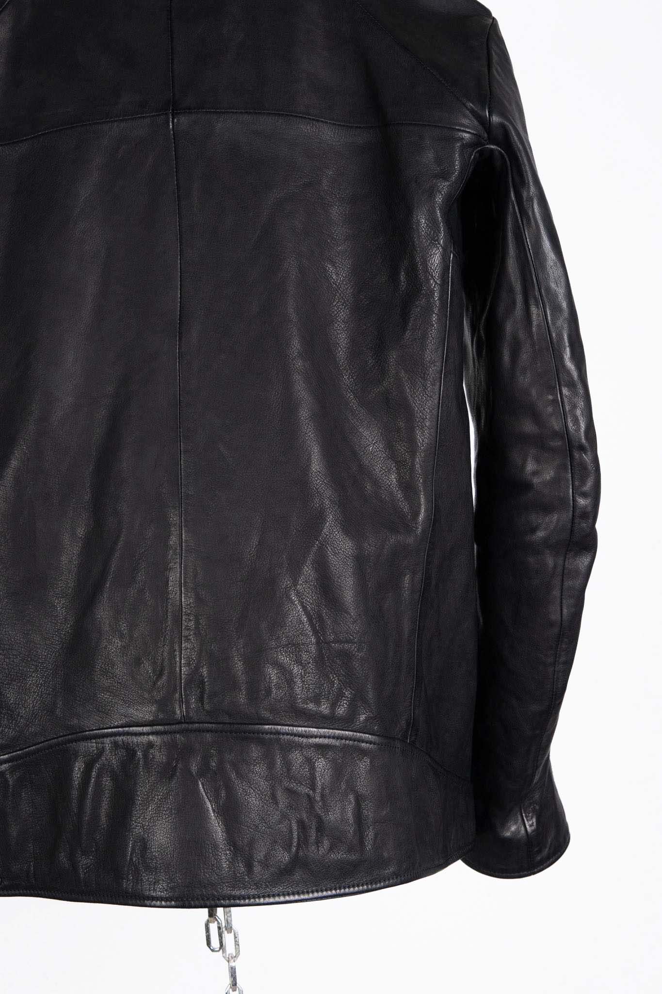 BUFFALO LEATHER DOUBLE BREAST MOTO DARTS SHOULDER BLOUSON LINED JB-3