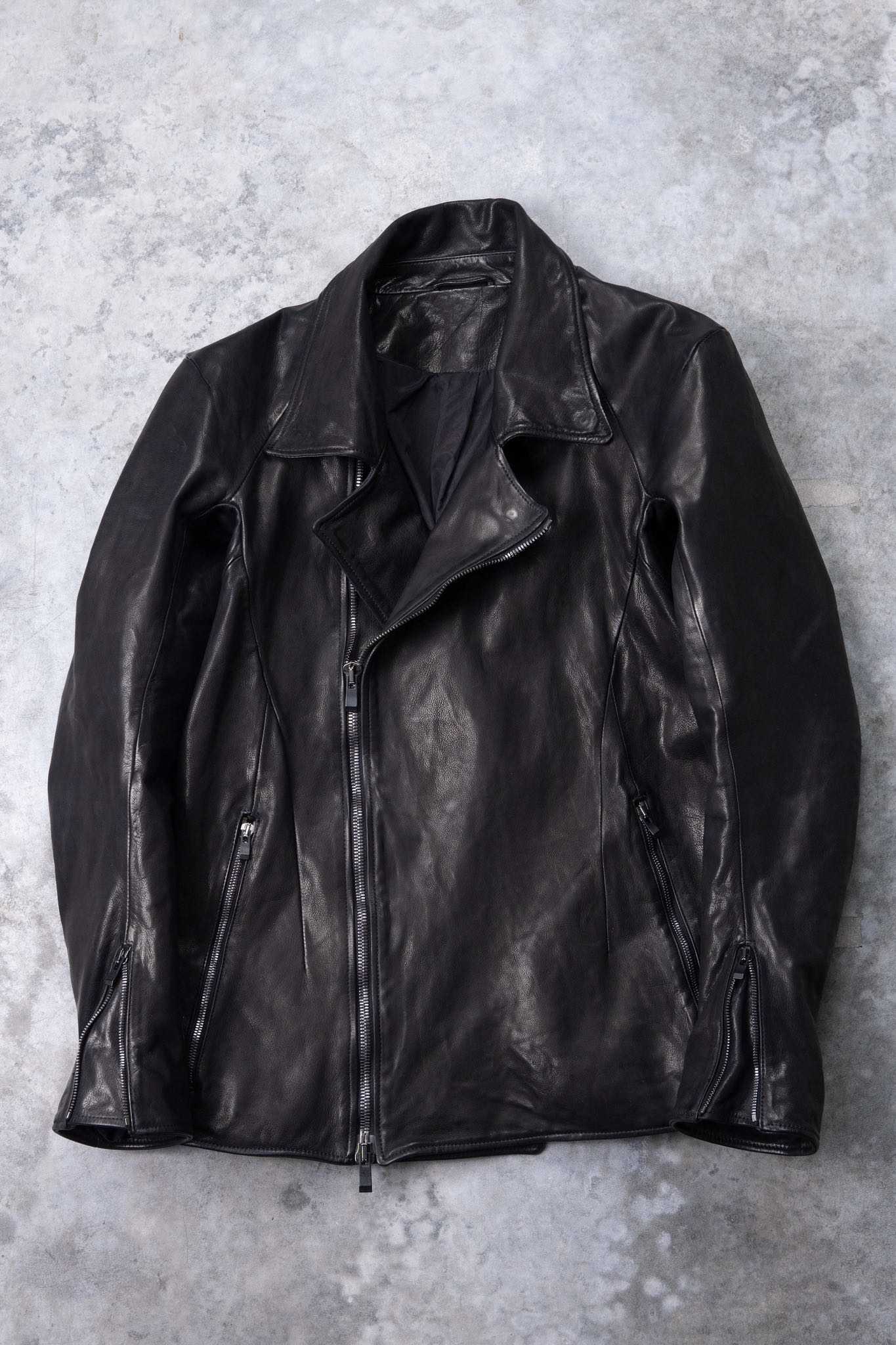 BUFFALO LEATHER DOUBLE BREAST MOTO DARTS SHOULDER BLOUSON LINED JB-3