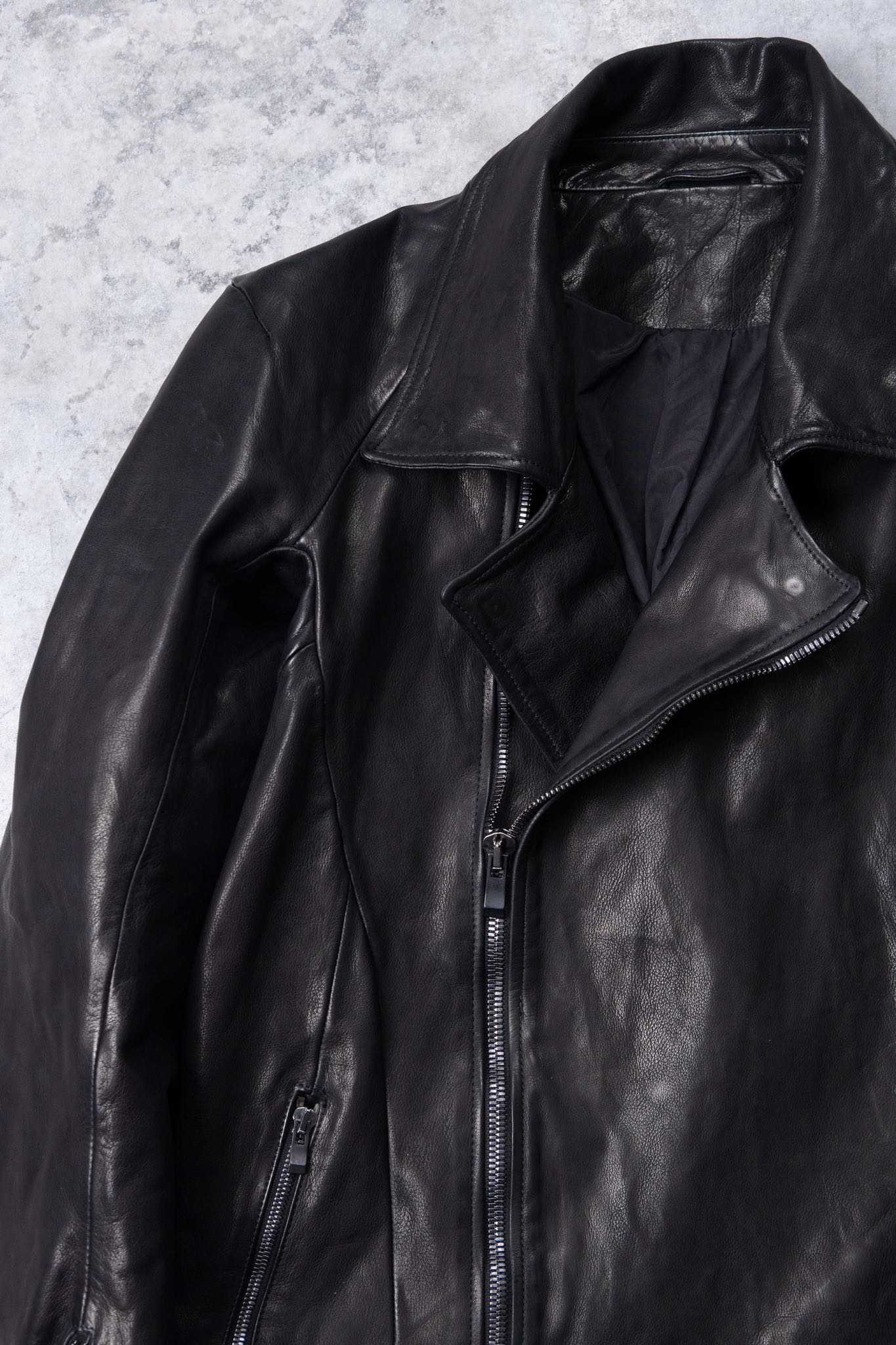 BUFFALO LEATHER DOUBLE BREAST MOTO DARTS SHOULDER BLOUSON LINED JB-3