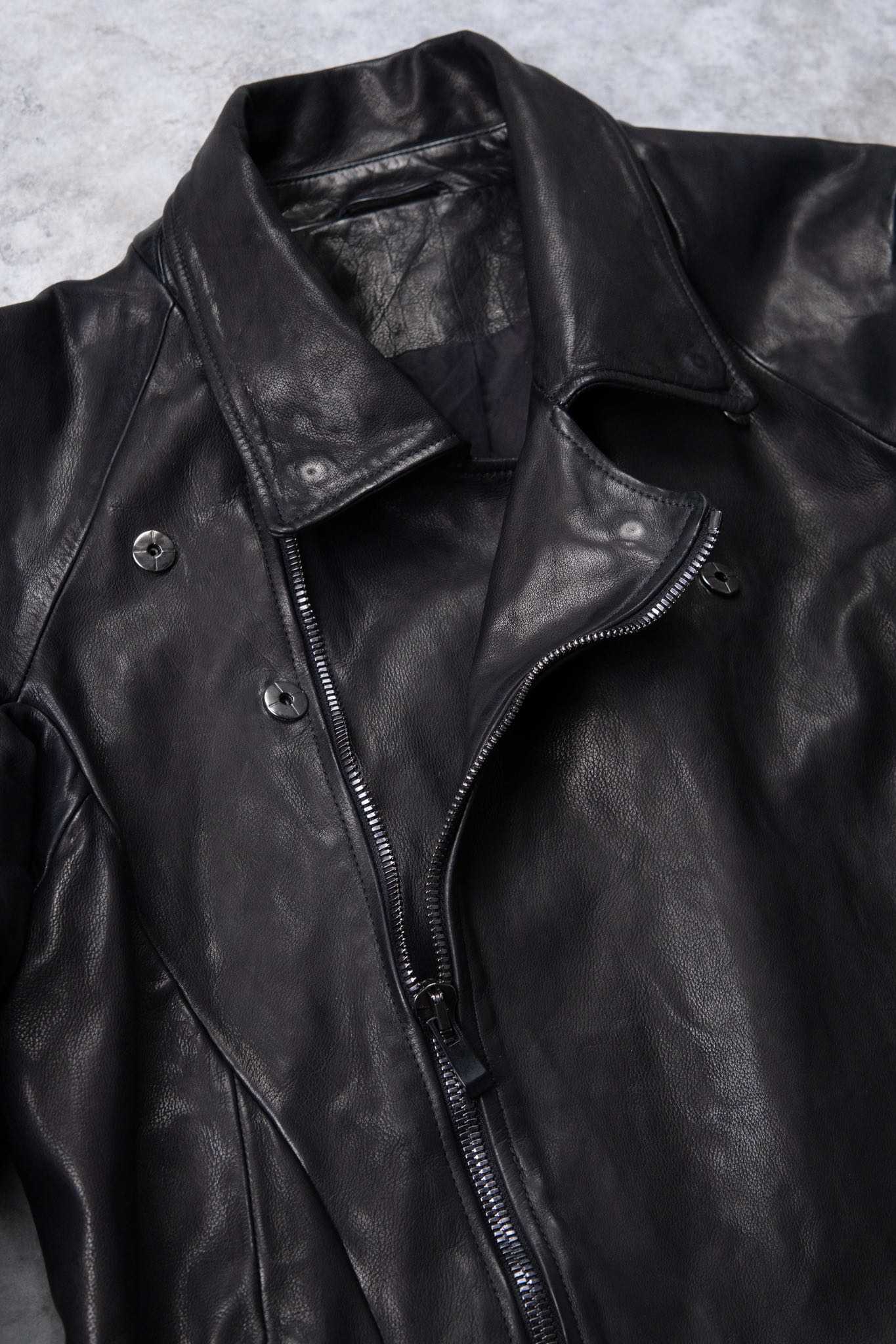 BUFFALO LEATHER DOUBLE BREAST MOTO DARTS SHOULDER BLOUSON LINED JB-3