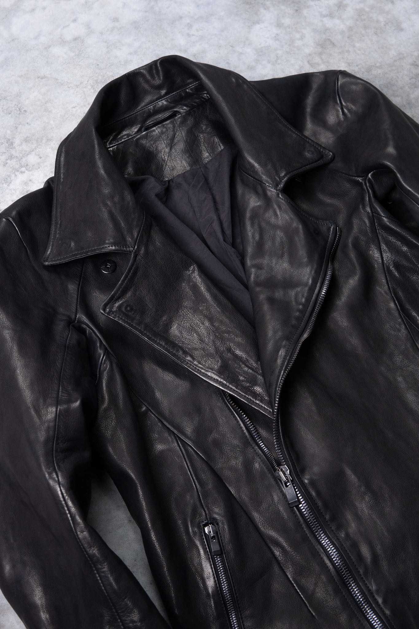 BUFFALO LEATHER DOUBLE BREAST MOTO DARTS SHOULDER BLOUSON LINED JB-3