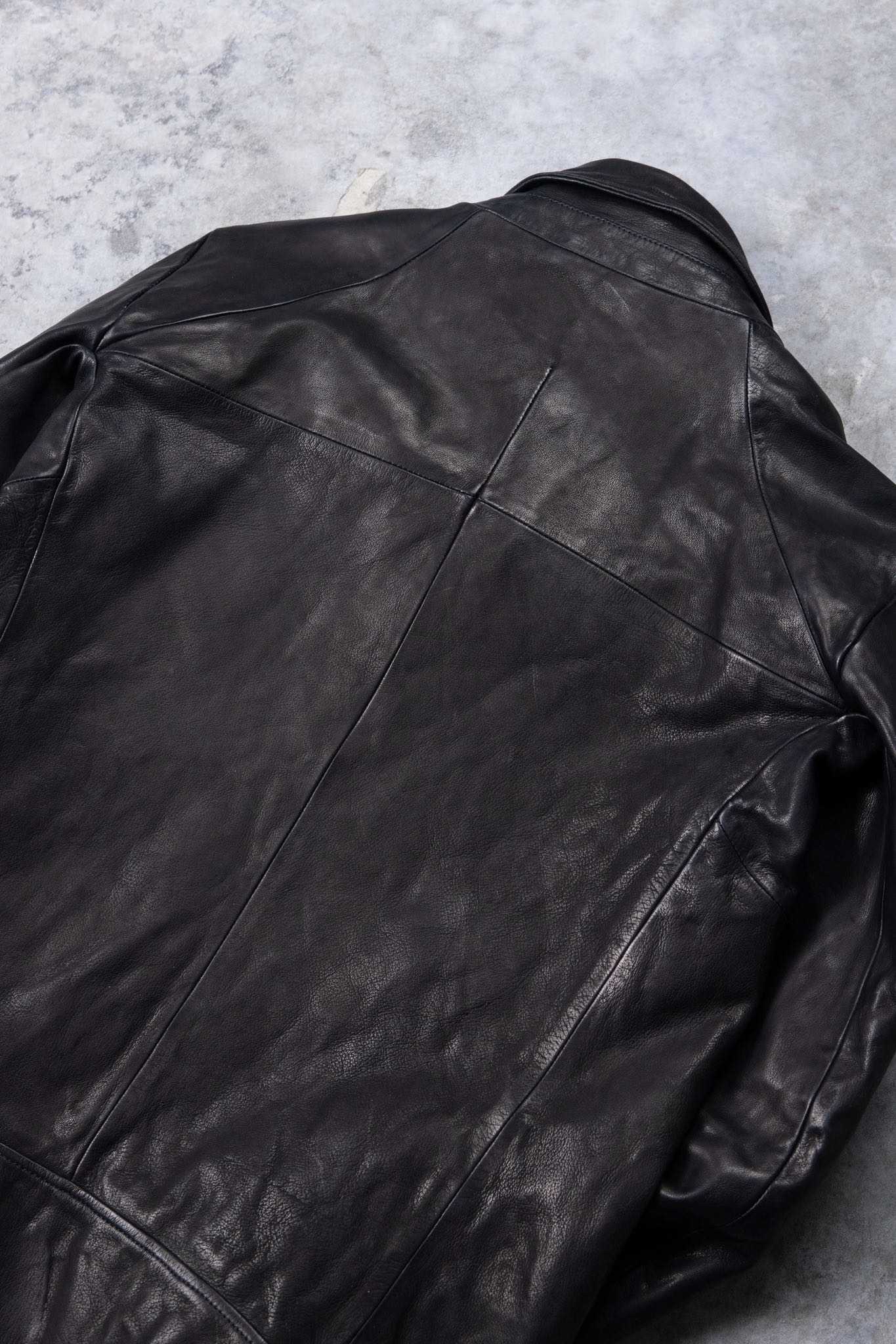 BUFFALO LEATHER DOUBLE BREAST MOTO DARTS SHOULDER BLOUSON LINED JB-3