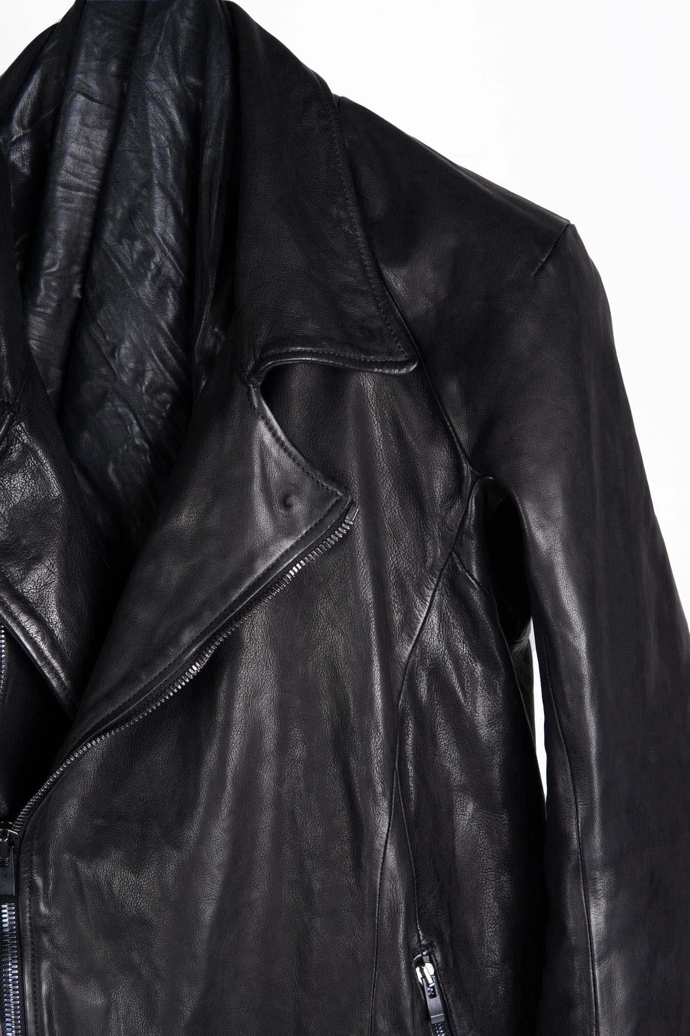 BUFFALO LEATHER DOUBLE BREAST MOTO DARTS SHOULDER BLOUSON LINED JB-3