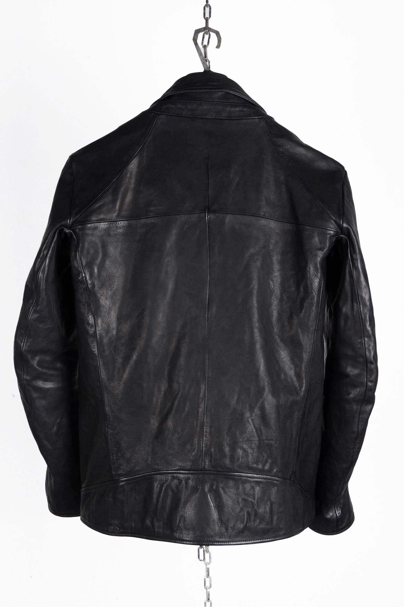 BUFFALO LEATHER DOUBLE BREAST MOTO DARTS SHOULDER BLOUSON LINED JB-3