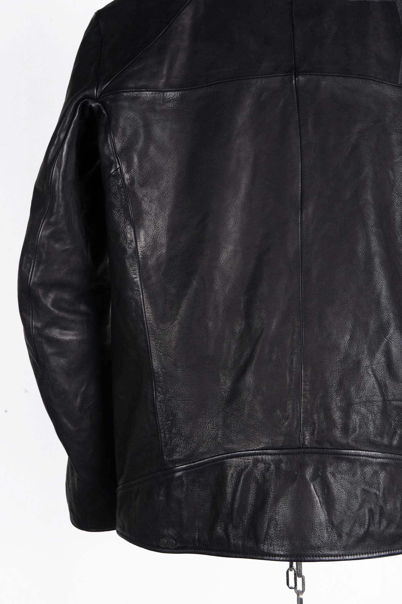 BUFFALO LEATHER DOUBLE BREAST MOTO DARTS SHOULDER BLOUSON LINED JB-3