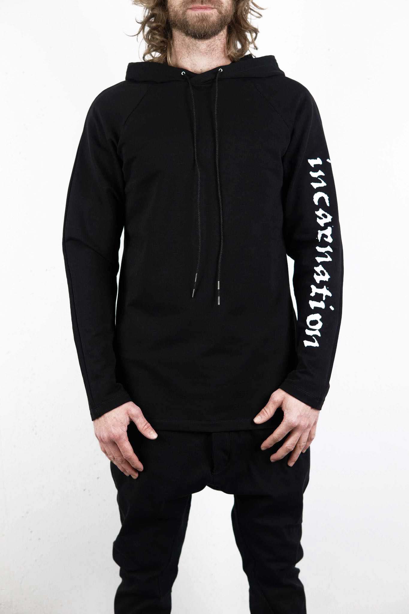 CUT & SAWN HOODED RAGLAN LONG SLEEVE