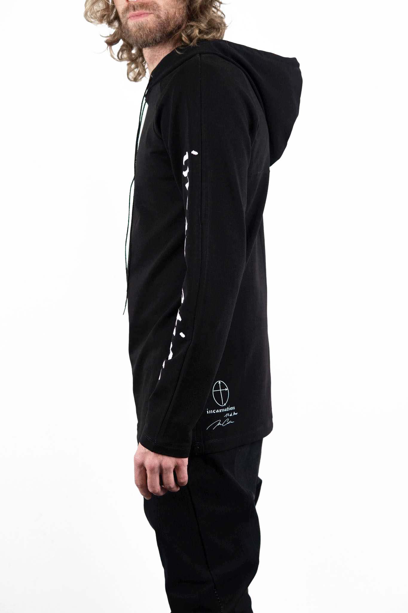 CUT & SAWN HOODED RAGLAN LONG SLEEVE