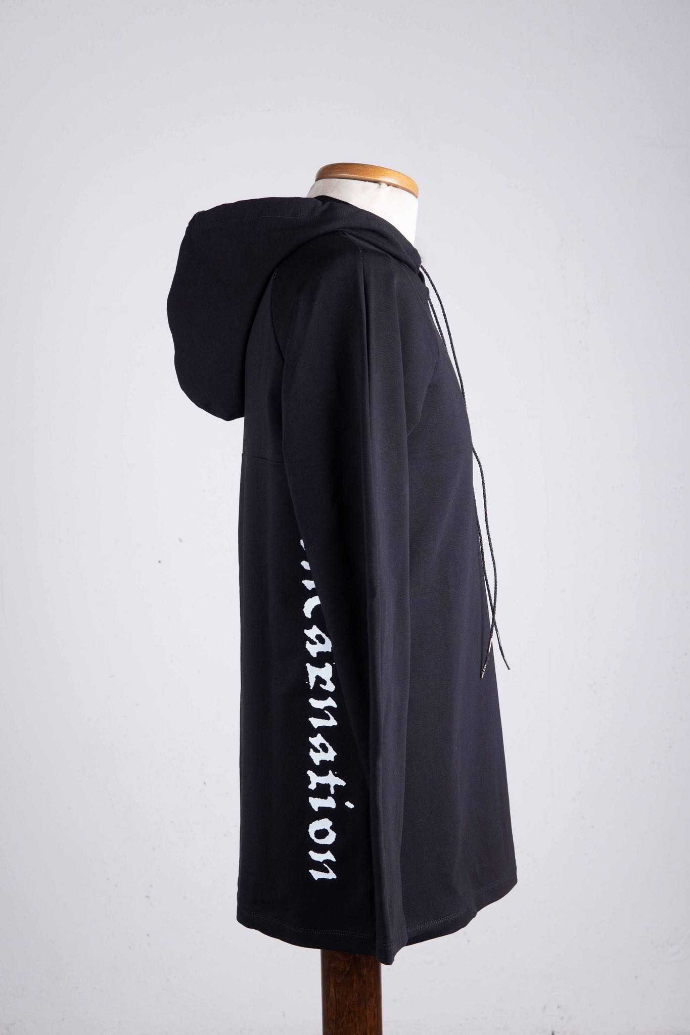 CUT & SAWN HOODED RAGLAN LONG SLEEVE