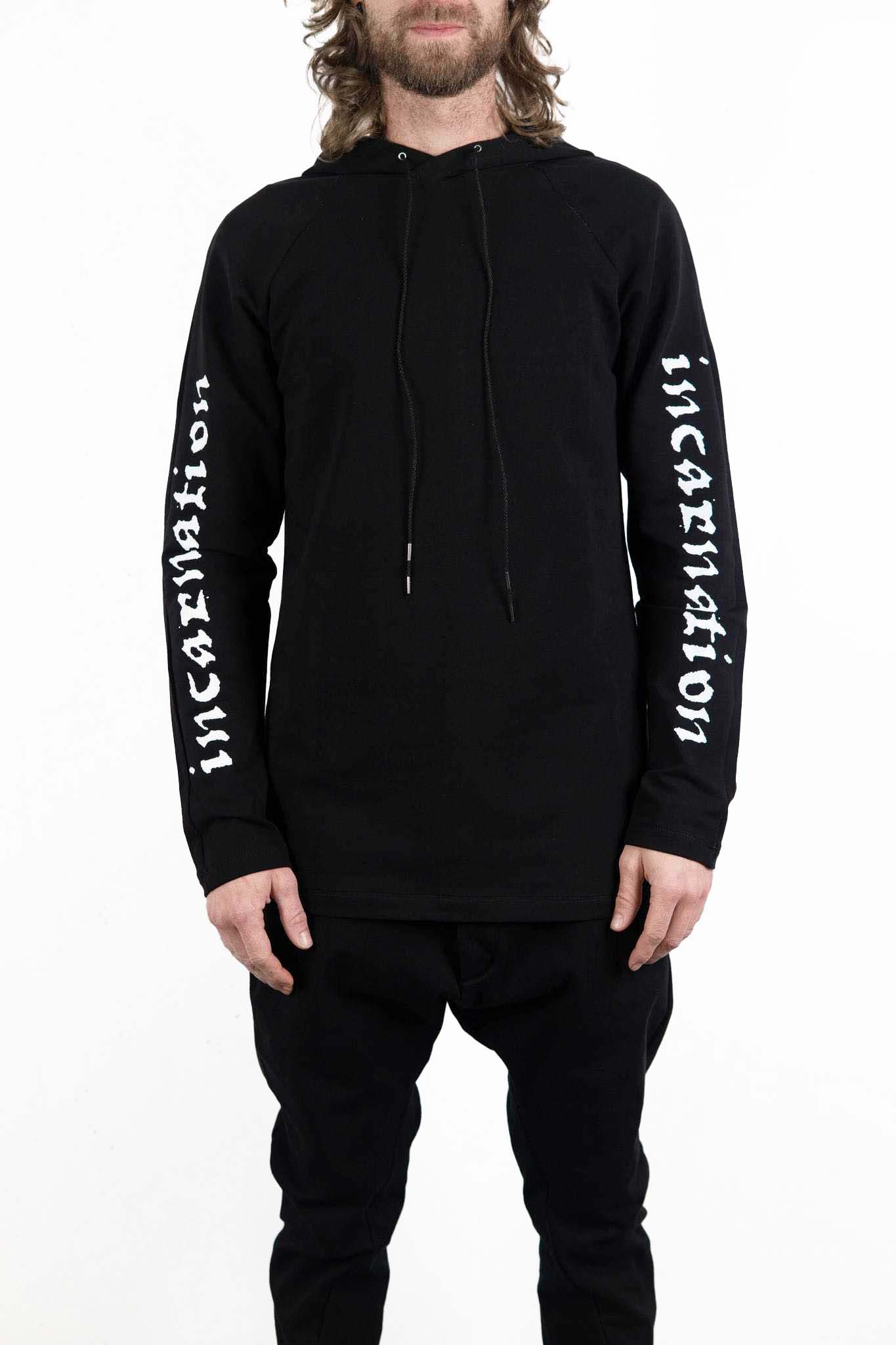 CUT & SAWN HOODED RAGLAN LONG SLEEVE