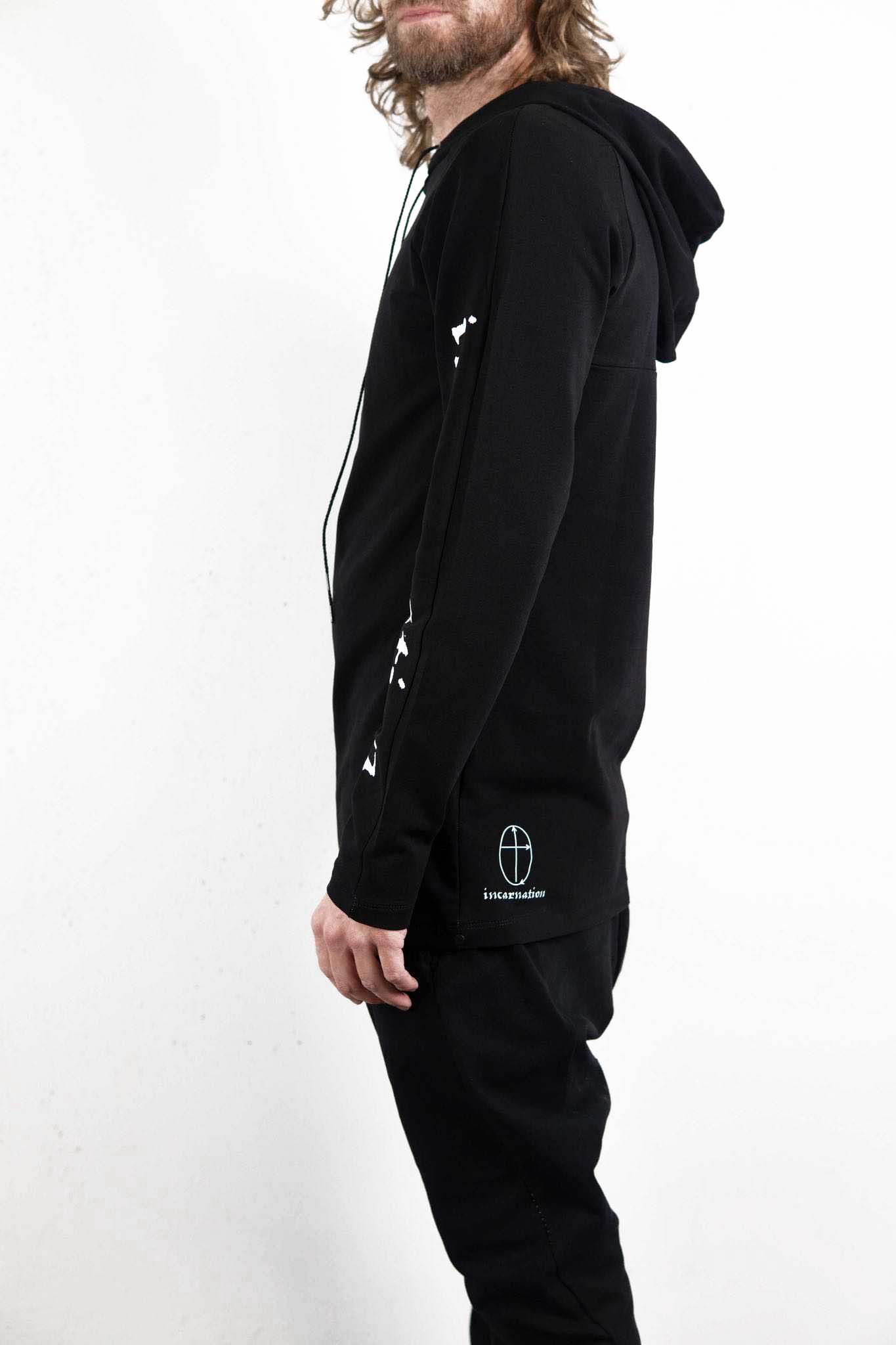 CUT & SAWN HOODED RAGLAN LONG SLEEVE