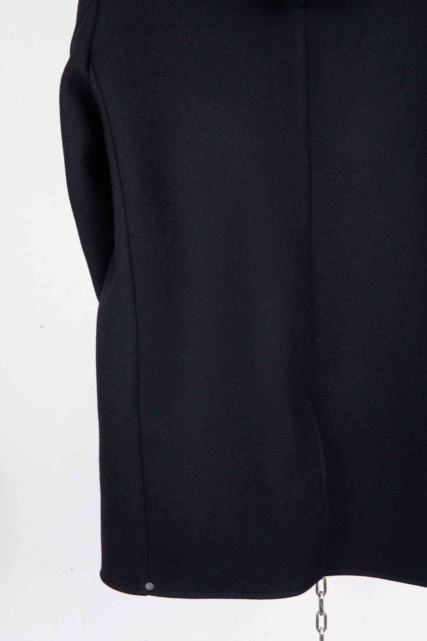 VIRGIN WOOL 100% W/BREAST HOODED BUTTON COAT LINED