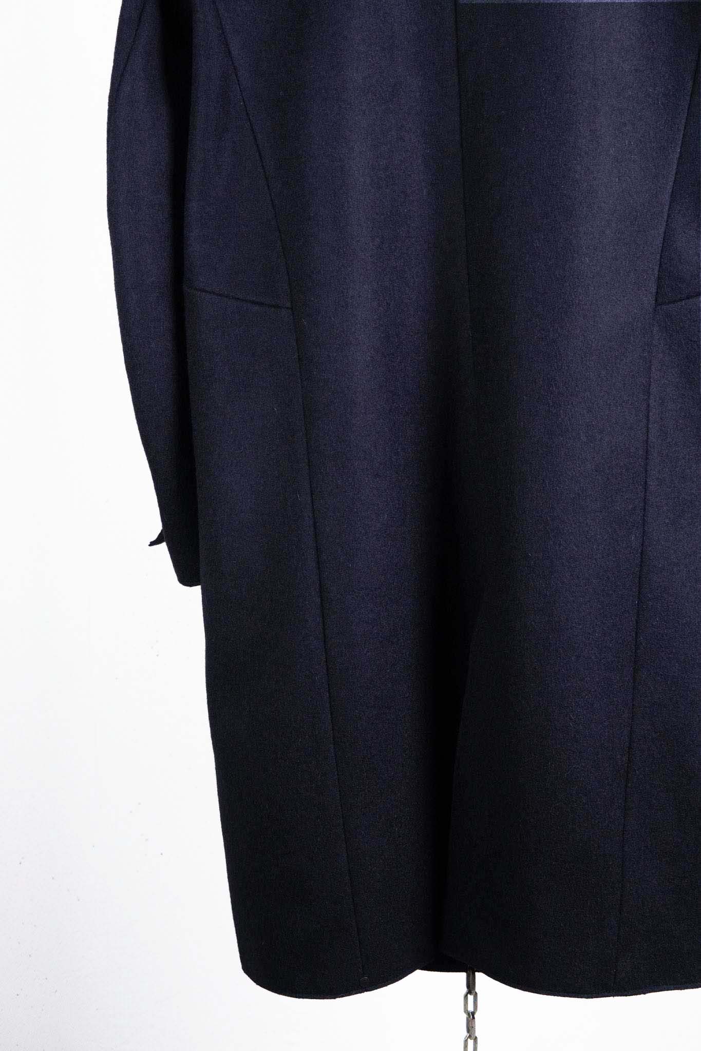 WOOL 100% HI NECK FRY FRONT COAT W/POCKET LINED JCP-2
