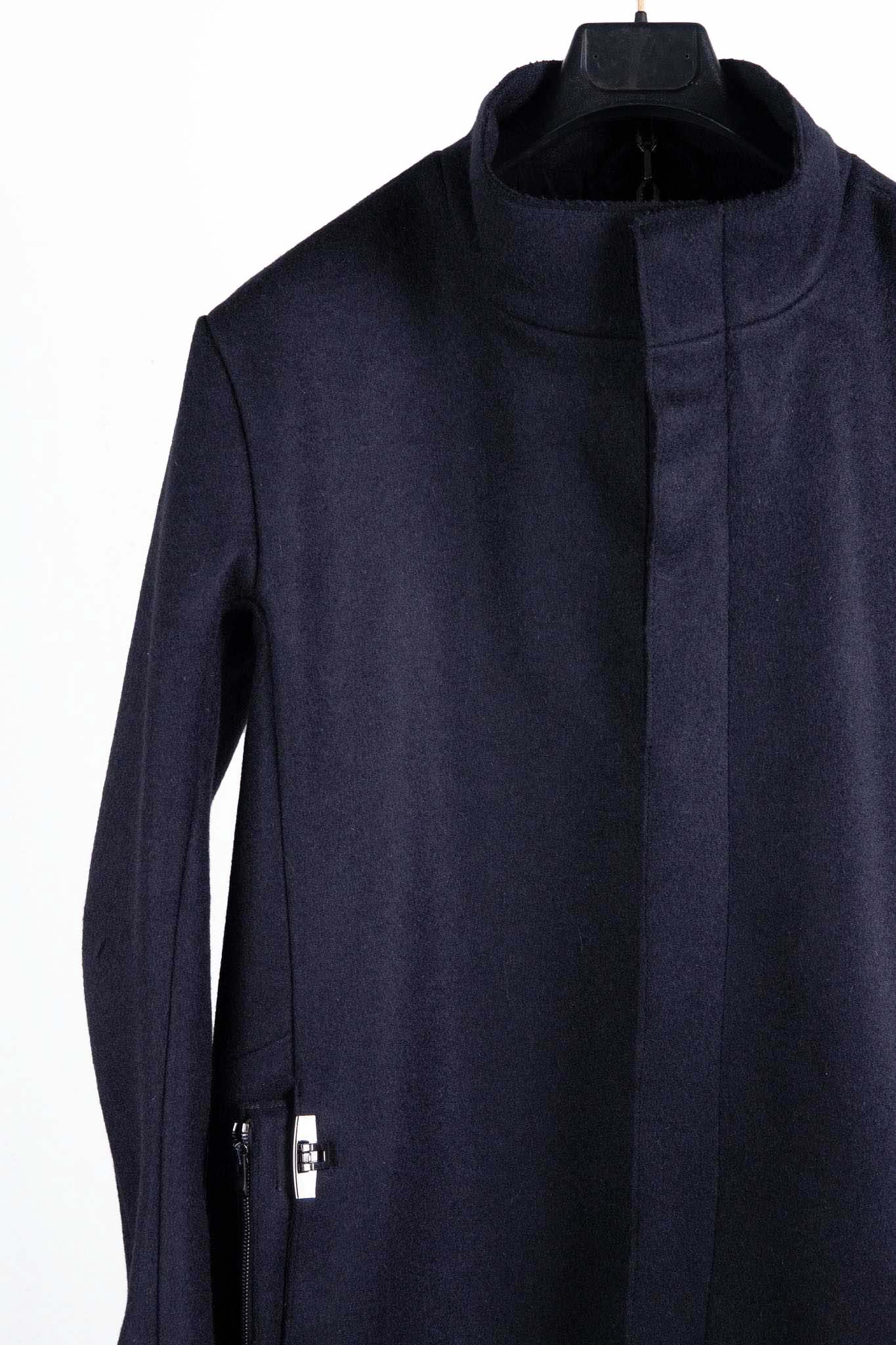 WOOL 100% HI NECK FRY FRONT COAT W/POCKET LINED JCP-2