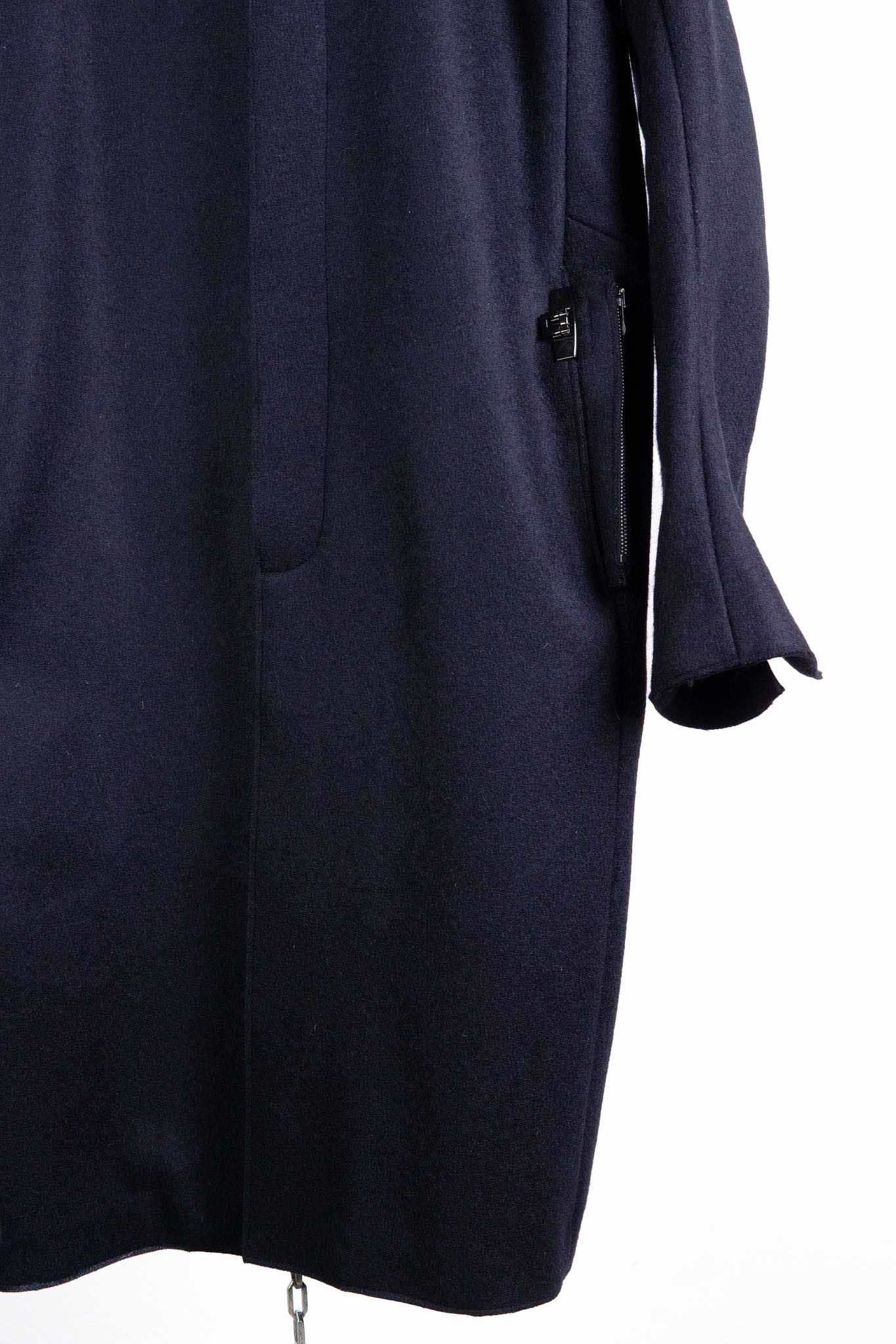 WOOL 100% HI NECK FRY FRONT COAT W/POCKET LINED JCP-2