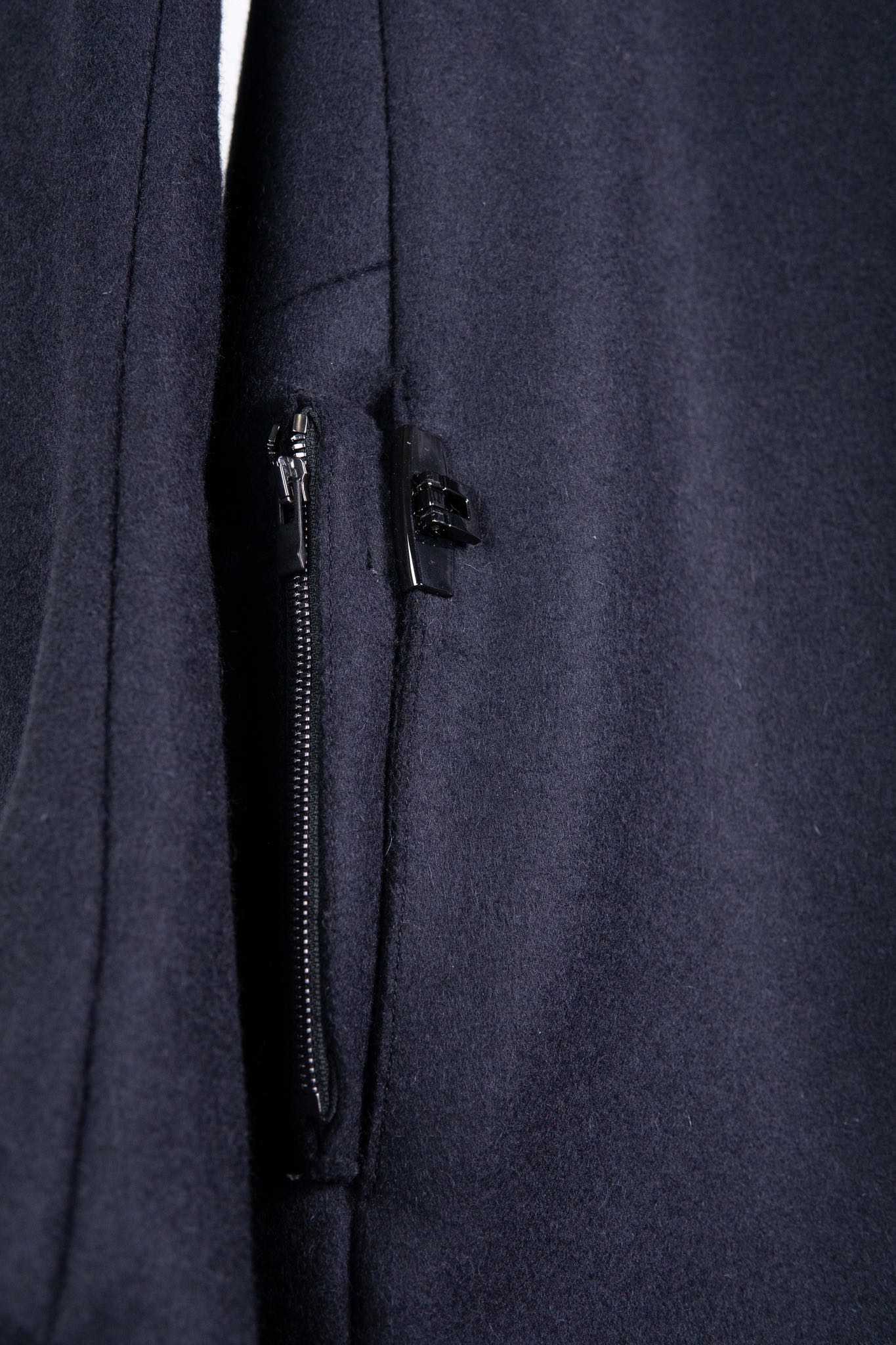 WOOL 100% HI NECK FRY FRONT COAT W/POCKET LINED JCP-2