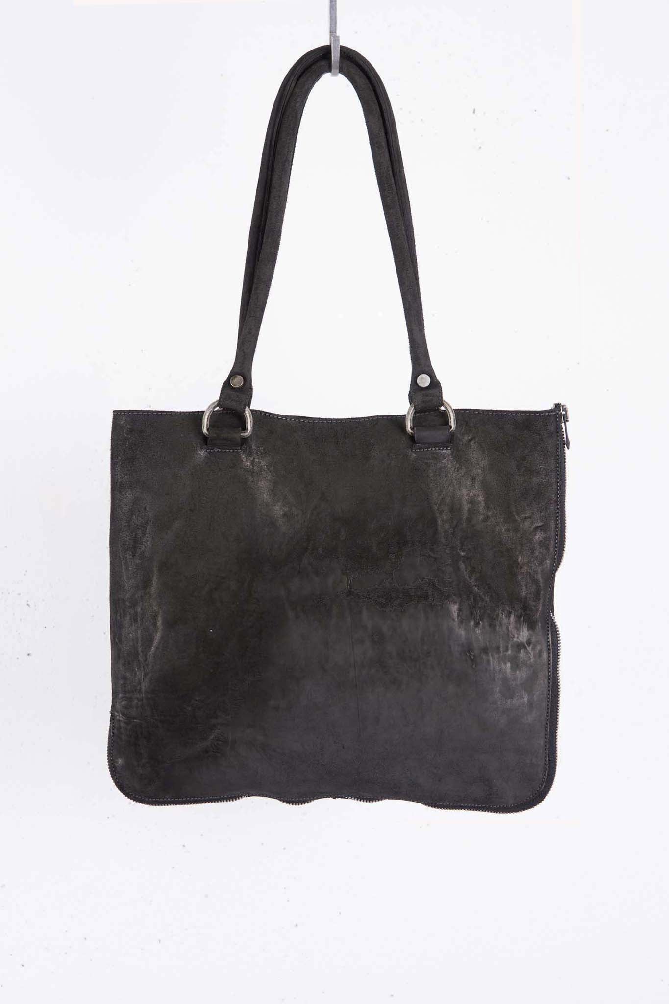 HORSE BUTT LEATHER BAG TOTO WB-2 UNLINED  WITH MEDIUM PURSE AND GLASSES CASE PIECE DYED