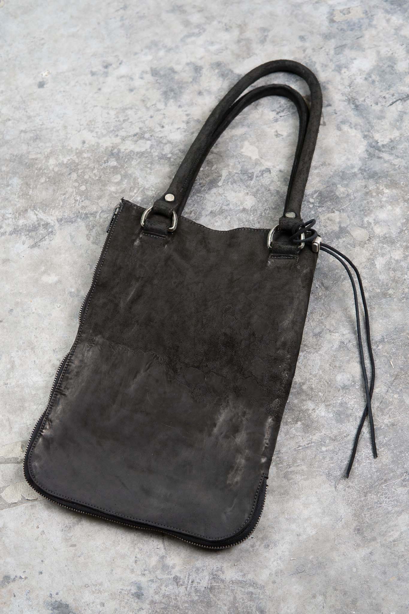 HORSE BUTT LEATHER BAG TOTO WB-1 UNLINED WITH SMALL PURSE AND GLASSES CASE PIECE DYED