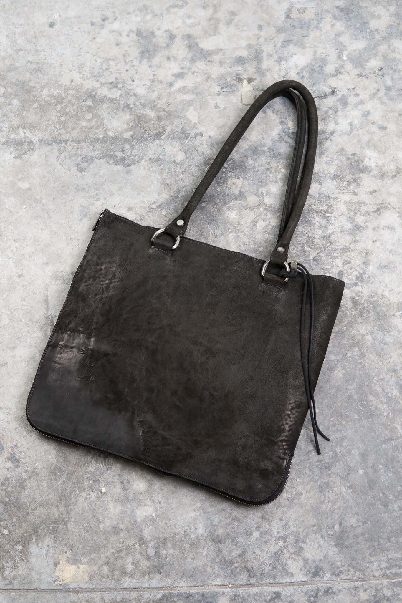 HORSE BUTT LEATHER BAG TOTO WB-2 UNLINED  WITH MEDIUM PURSE AND GLASSES CASE PIECE DYED