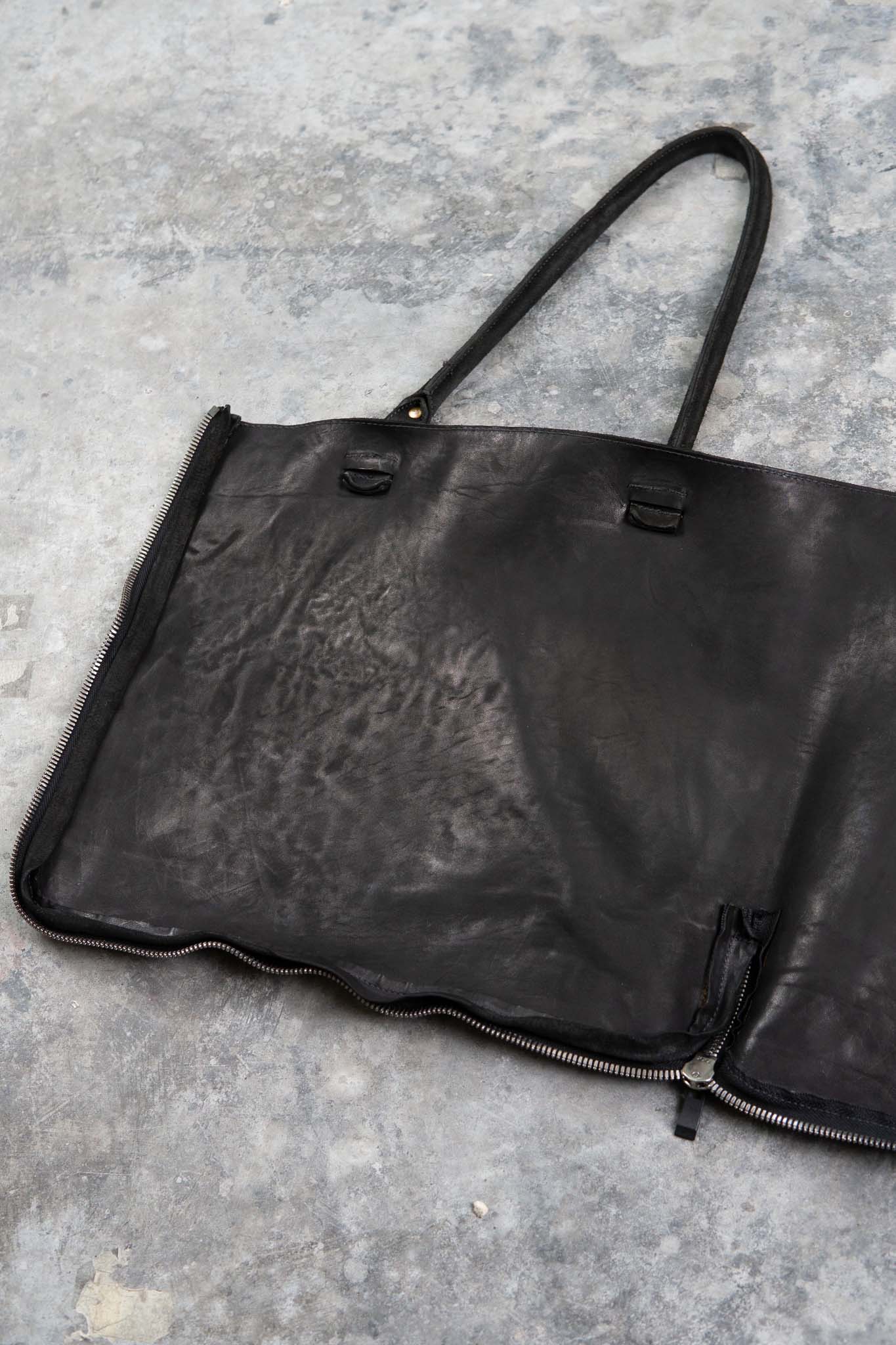 HORSE BUTT LEATHER BAG TOTO WB-2 UNLINED  WITH MEDIUM PURSE AND GLASSES CASE PIECE DYED