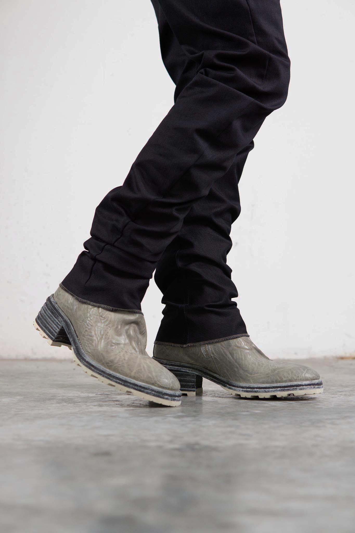 HORSE WHTE RG LEATHER SZ-1L SIDE ZIP LONG LINED #2LEATHER SOLES+VIBRAM  PIECE DYED