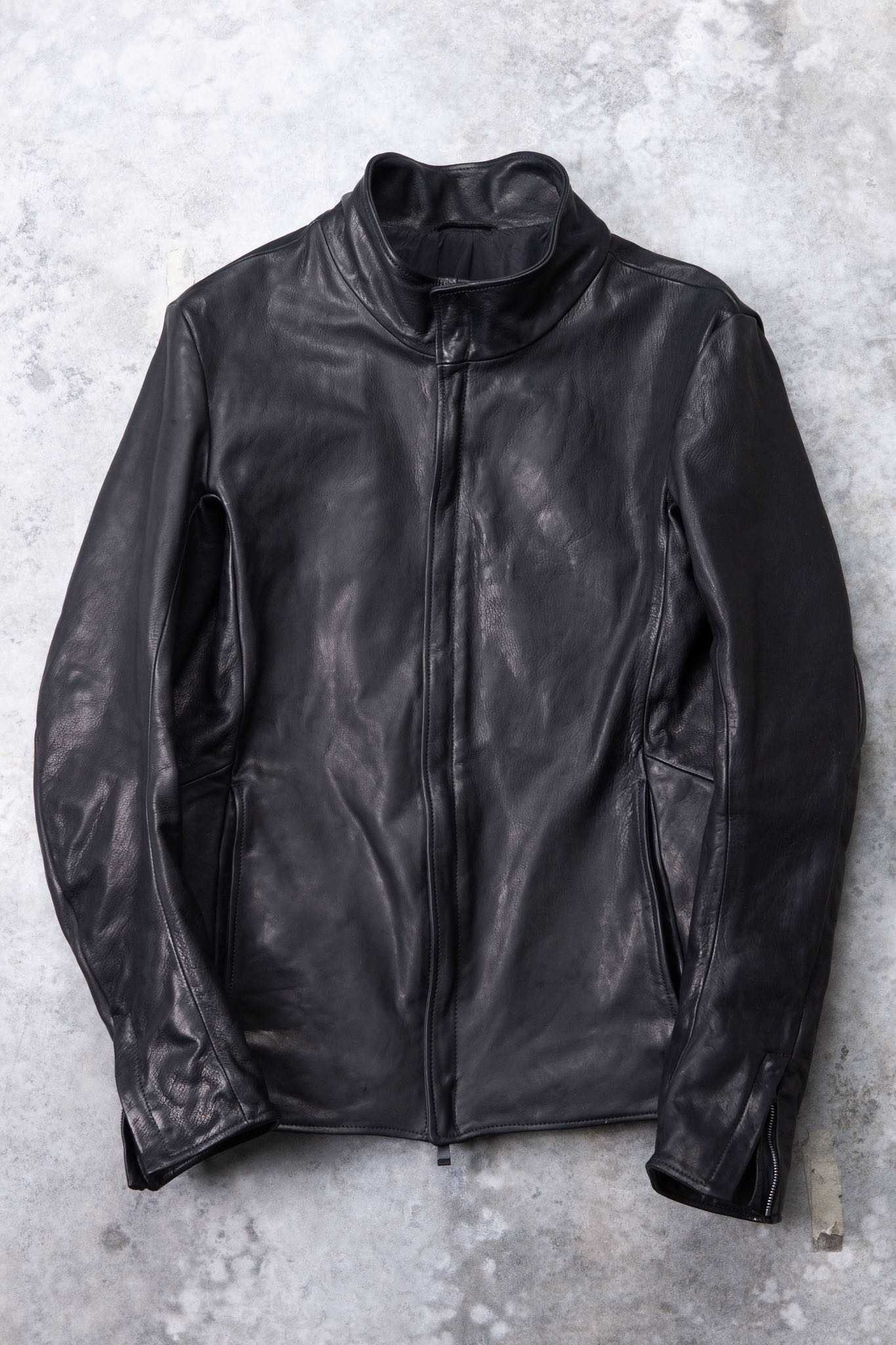 HEAVY WEIGHT BABY CALF LEATHER HI COLLAR ZIP BLOUSON JB-5 TYPE 2