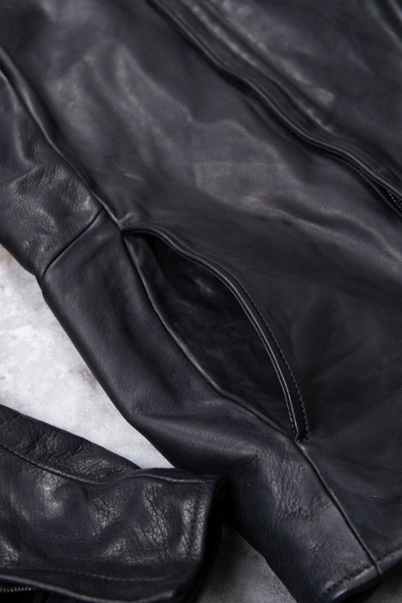 HEAVY WEIGHT BABY CALF LEATHER HI COLLAR ZIP BLOUSON JB-5 TYPE 2