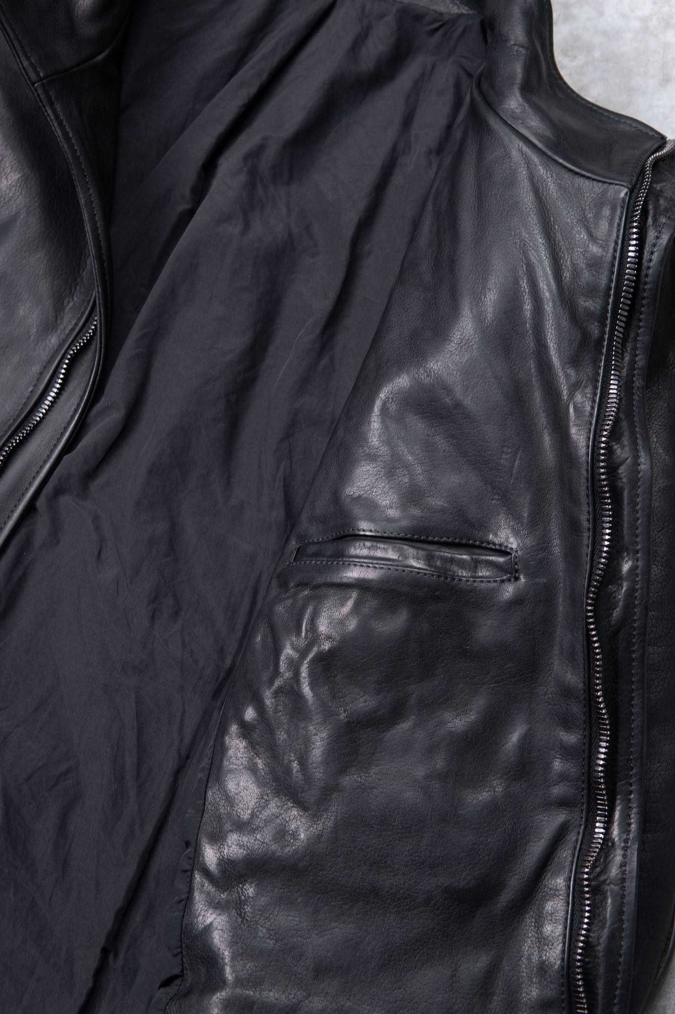 HEAVY WEIGHT BABY CALF LEATHER HI COLLAR ZIP BLOUSON JB-5 TYPE 2