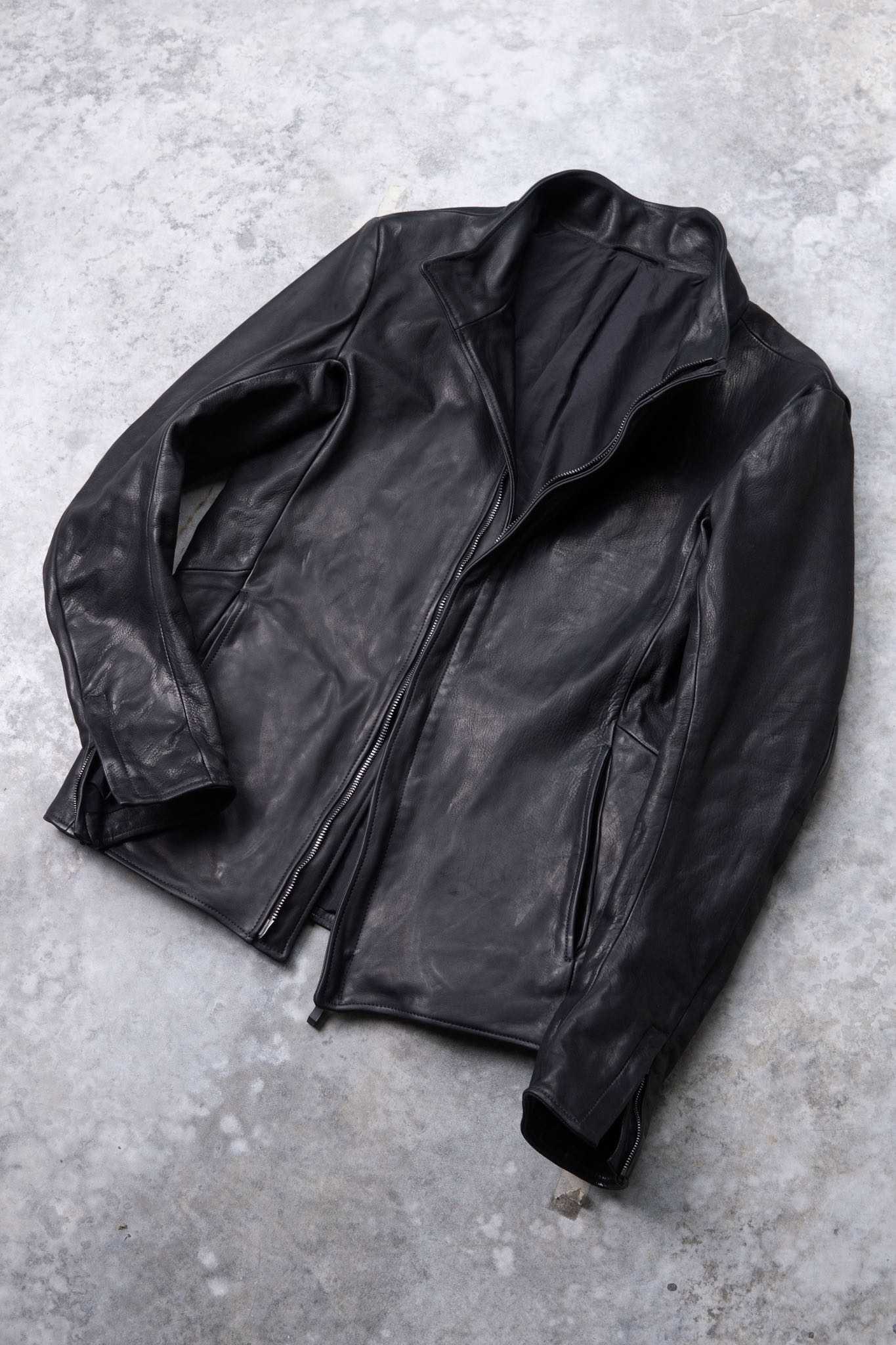 HEAVY WEIGHT BABY CALF LEATHER HI COLLAR ZIP BLOUSON JB-5 TYPE 2