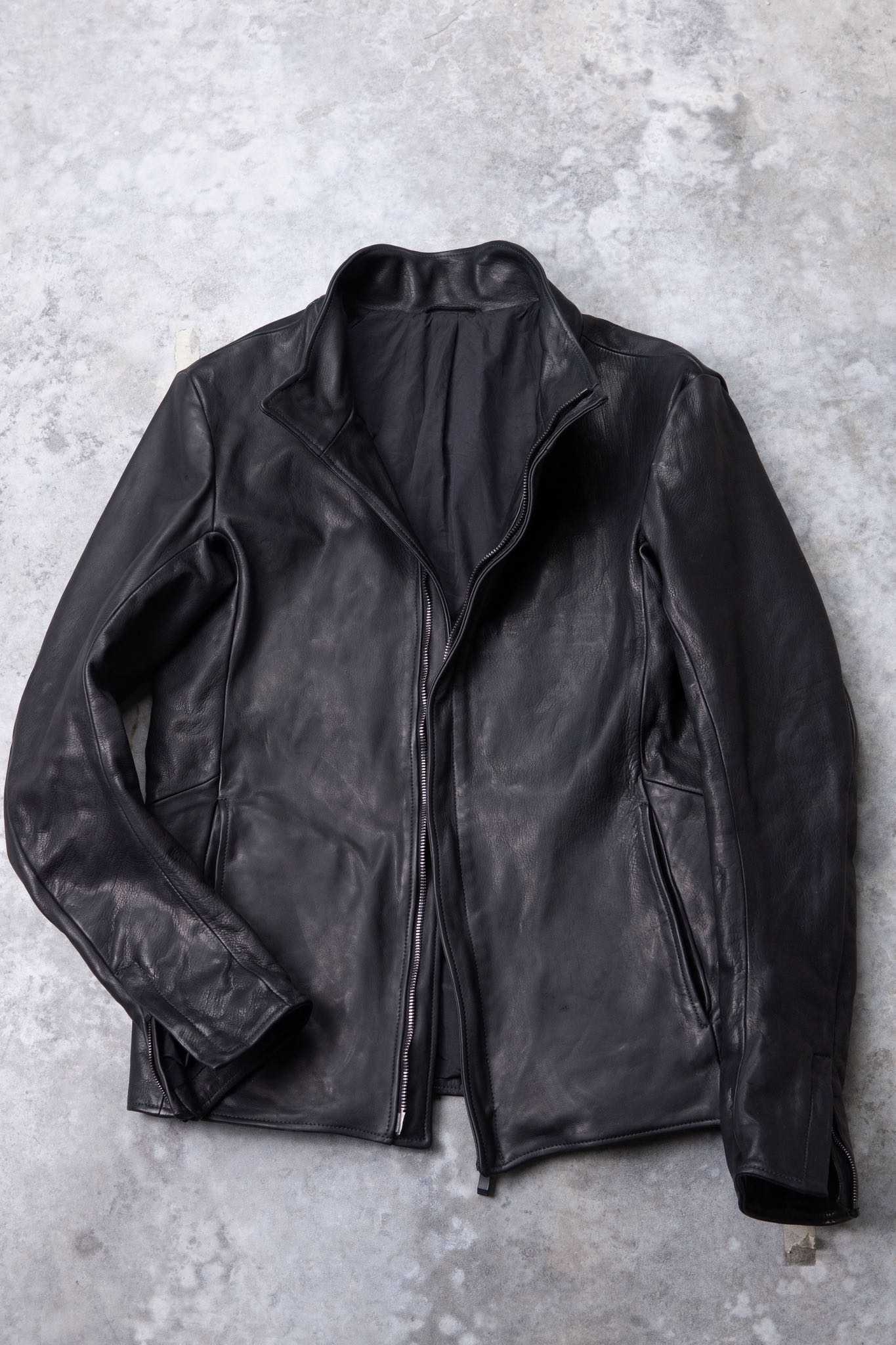 HEAVY WEIGHT BABY CALF LEATHER HI COLLAR ZIP BLOUSON JB-5 TYPE 2