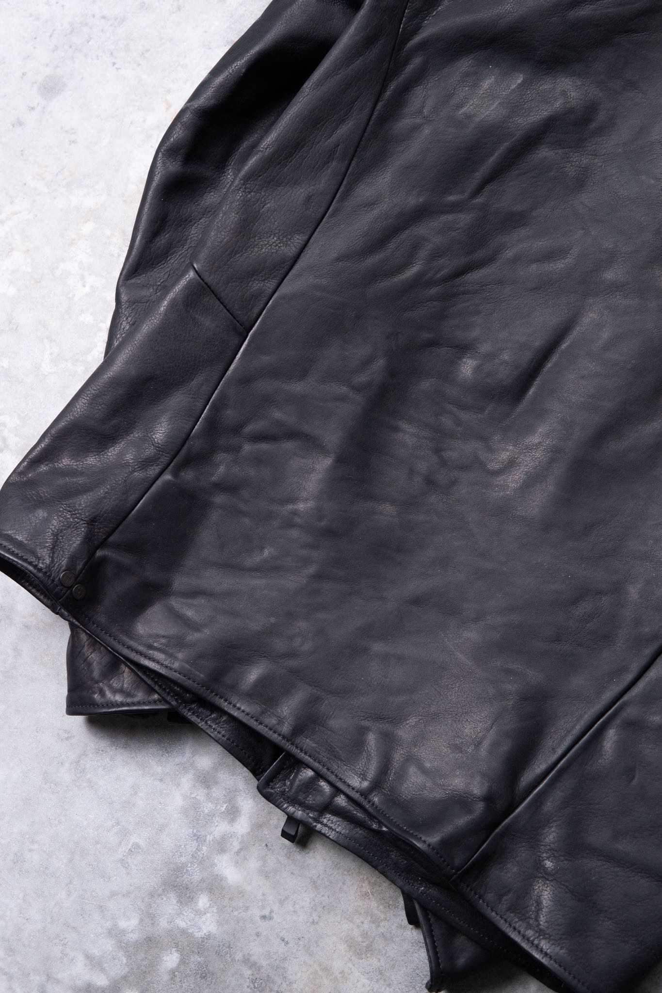 HEAVY WEIGHT BABY CALF LEATHER HI COLLAR ZIP BLOUSON JB-5 TYPE 2