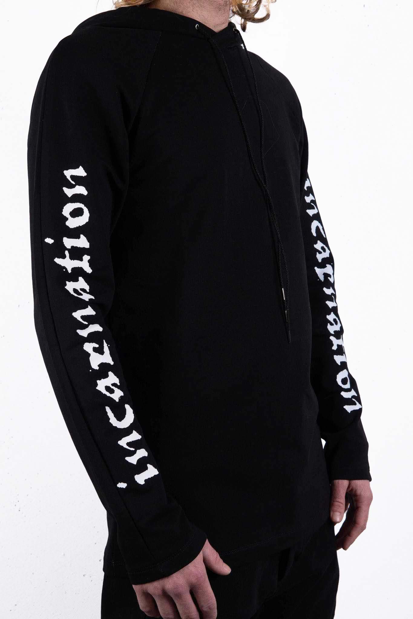 CUT & SAWN HOODED RAGLAN LONG SLEEVE