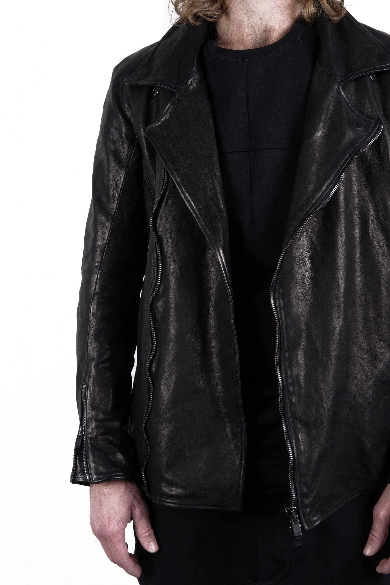 BUFFALO LEATHER DOUBLE BREAST MOTO DARTS SHOULDER BLOUSON LINED JB-3