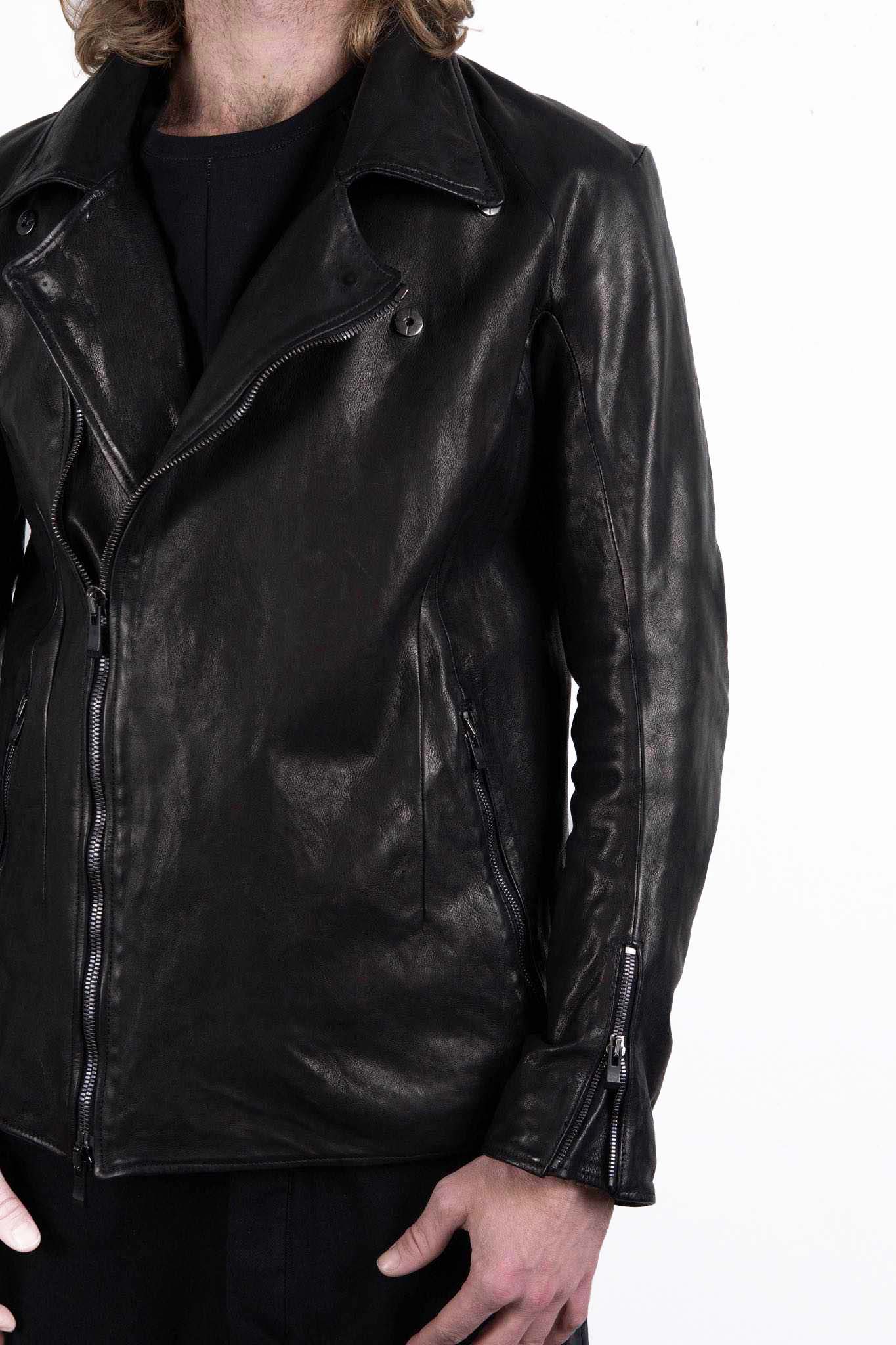 BUFFALO LEATHER DOUBLE BREAST MOTO DARTS SHOULDER BLOUSON LINED JB-3