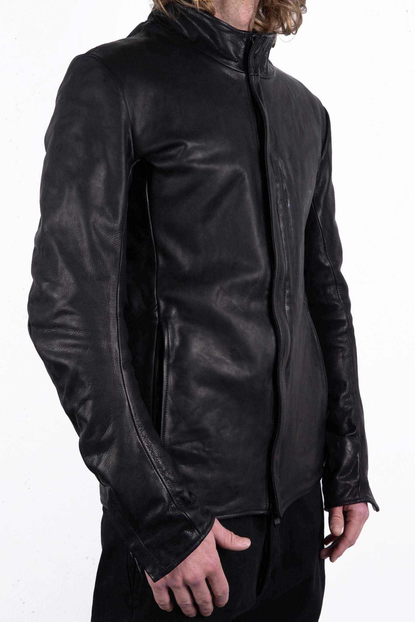 HEAVY WEIGHT BABY CALF LEATHER HI COLLAR ZIP BLOUSON JB-5 TYPE 2