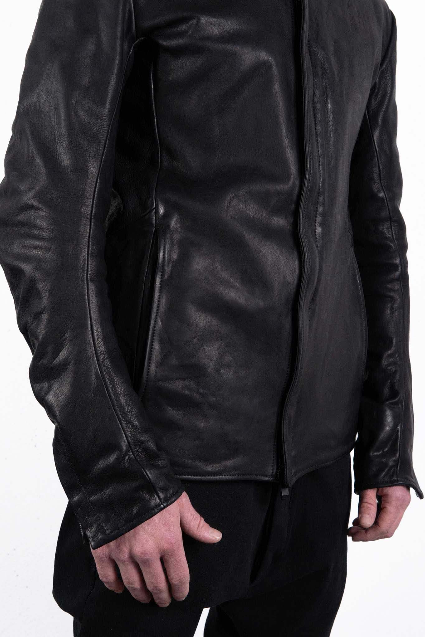 HEAVY WEIGHT BABY CALF LEATHER HI COLLAR ZIP BLOUSON JB-5 TYPE 2