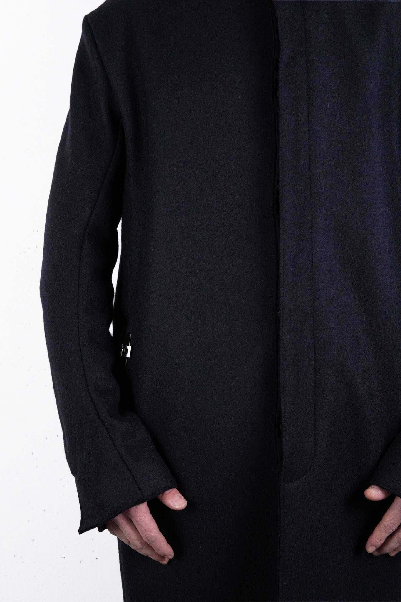 WOOL 100% HI NECK FRY FRONT COAT W/POCKET LINED JCP-2