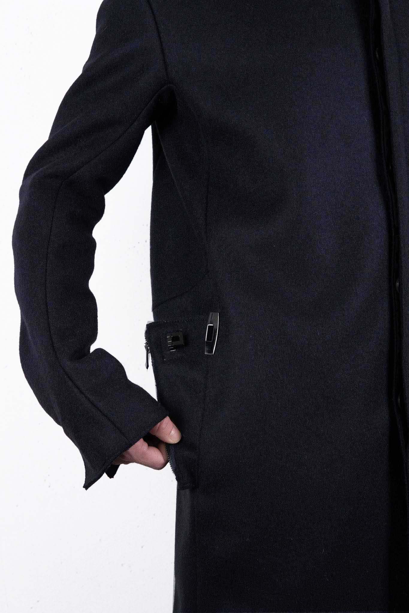 WOOL 100% HI NECK FRY FRONT COAT W/POCKET LINED JCP-2
