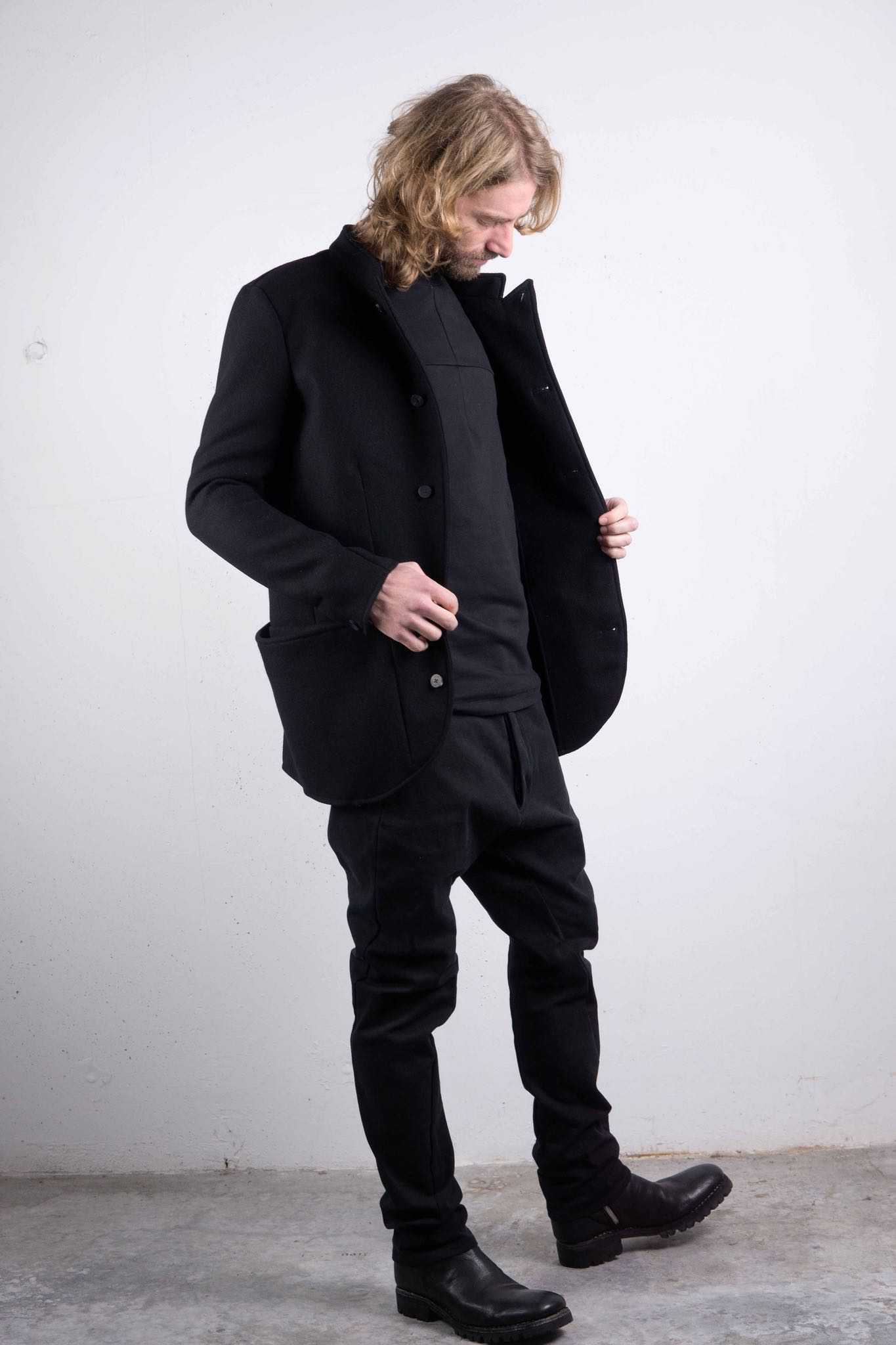 VIRGIN WOOL 100% BOTTON FRONT JACKET UNLINED #3