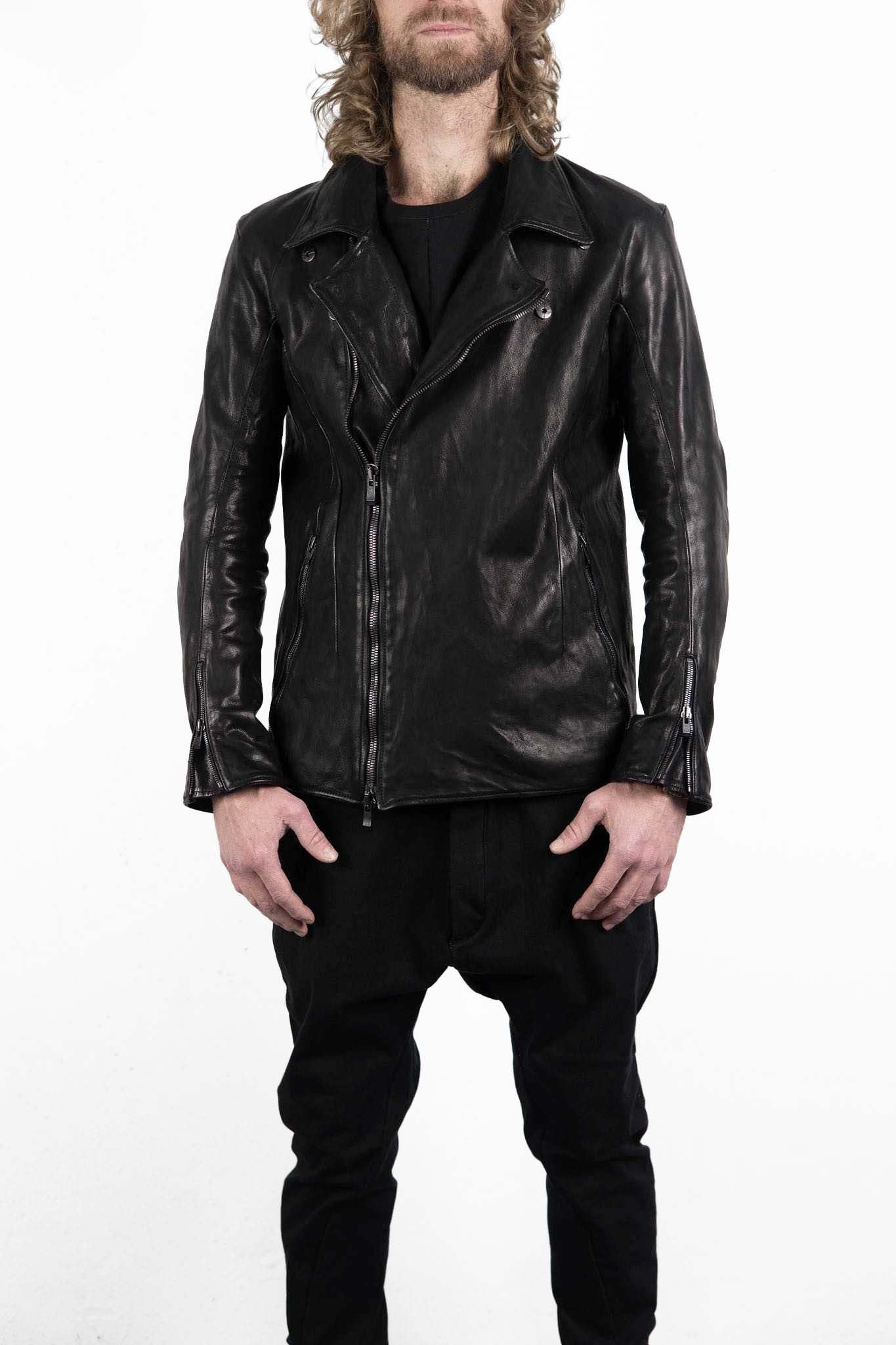 BUFFALO LEATHER DOUBLE BREAST MOTO DARTS SHOULDER BLOUSON LINED JB-3