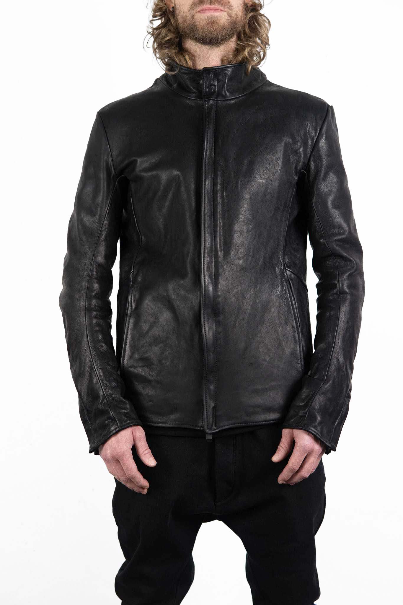 HEAVY WEIGHT BABY CALF LEATHER HI COLLAR ZIP BLOUSON JB-5 TYPE 2