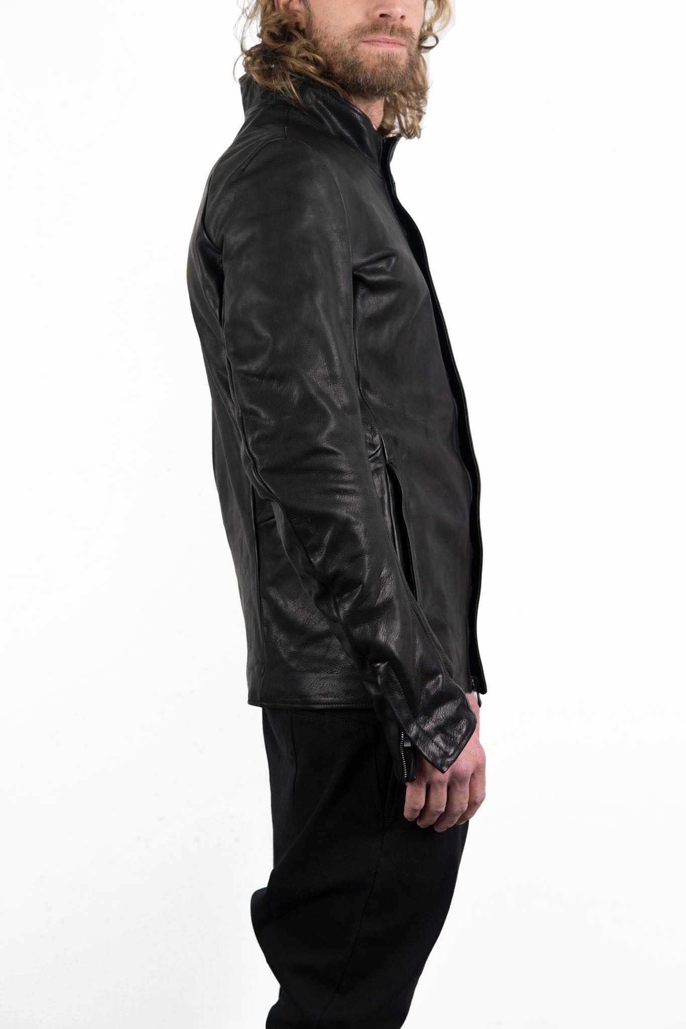 HEAVY WEIGHT BABY CALF LEATHER HI COLLAR ZIP BLOUSON JB-5 TYPE 2