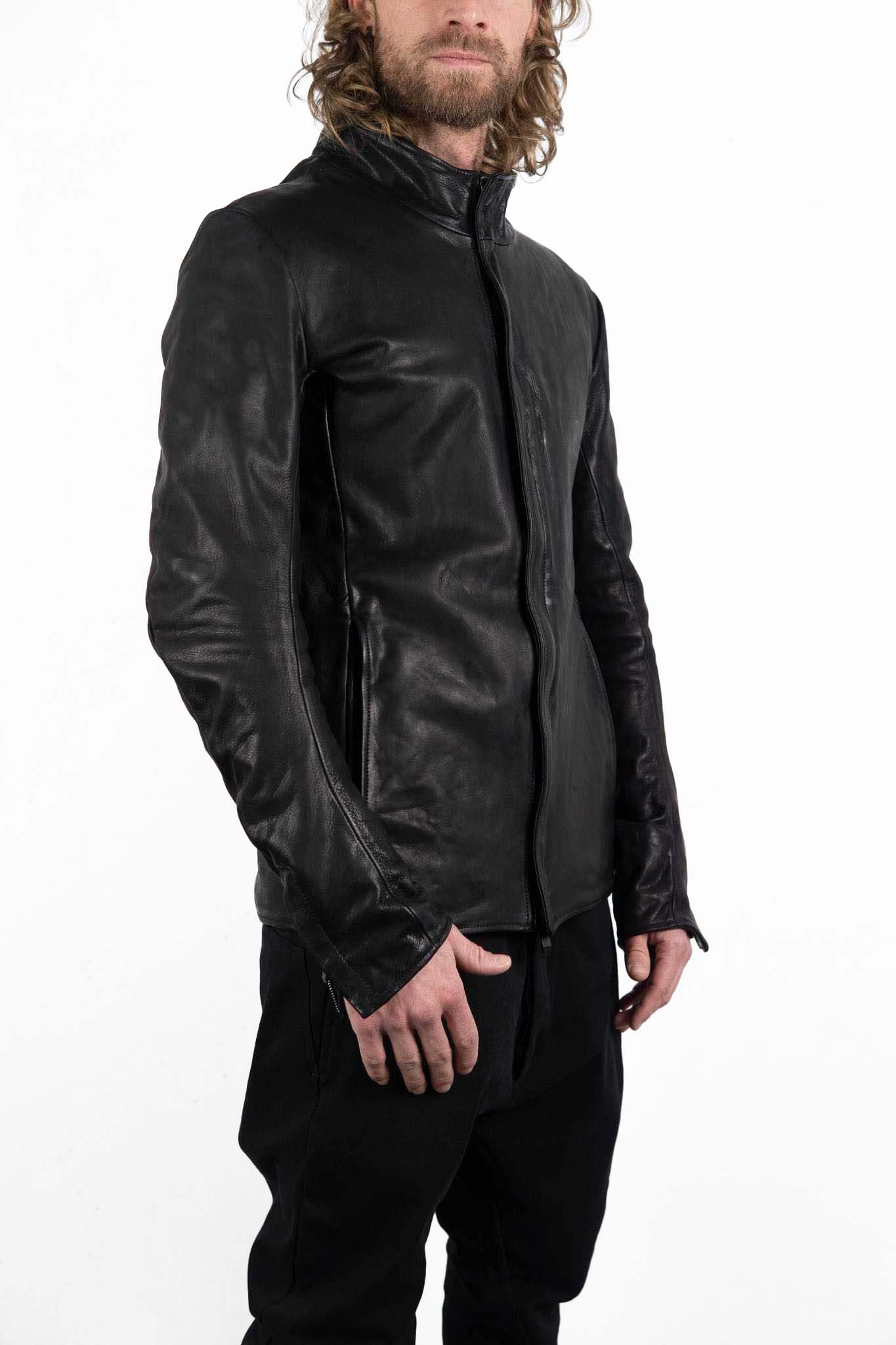 HEAVY WEIGHT BABY CALF LEATHER HI COLLAR ZIP BLOUSON JB-5 TYPE 2