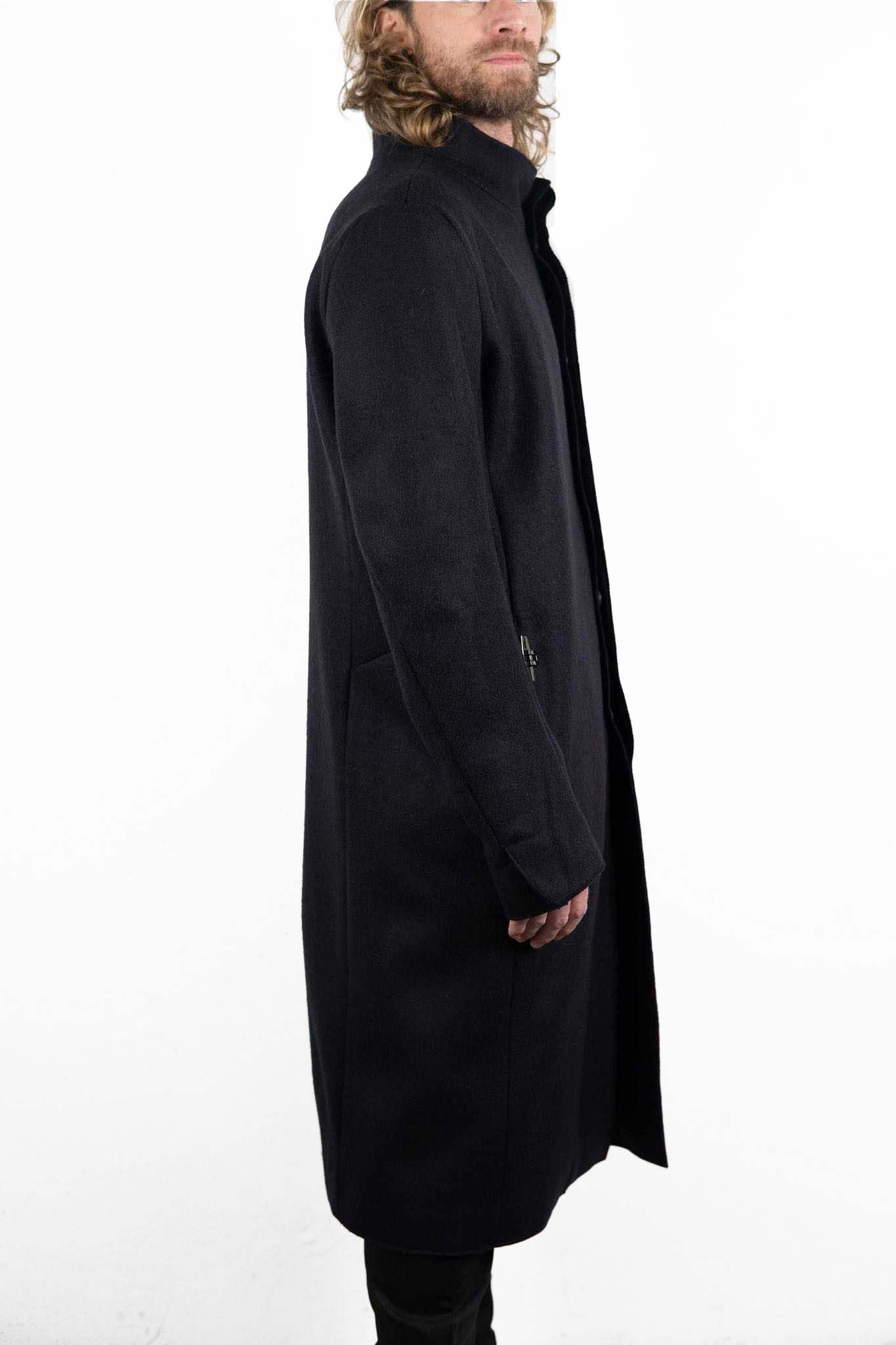 WOOL 100% HI NECK FRY FRONT COAT W/POCKET LINED JCP-2